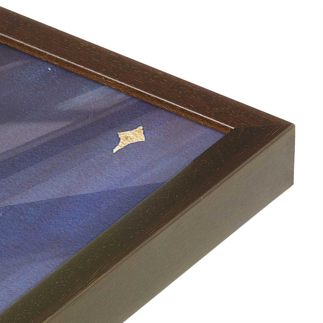 [Color:Brown], Picture of art in a Brown frame at an angle