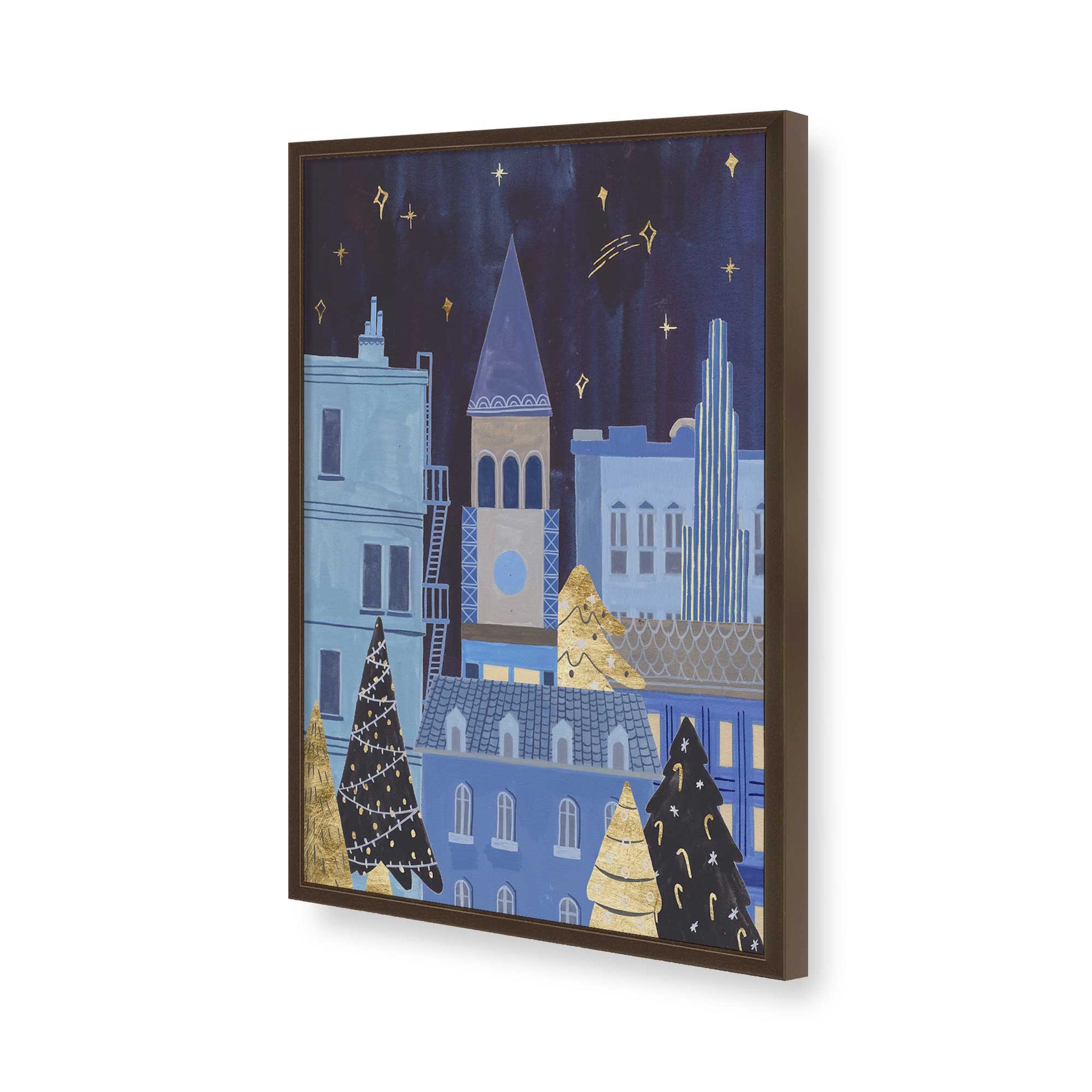 [Color:Brown], Picture of art in a Brown frame of the corner