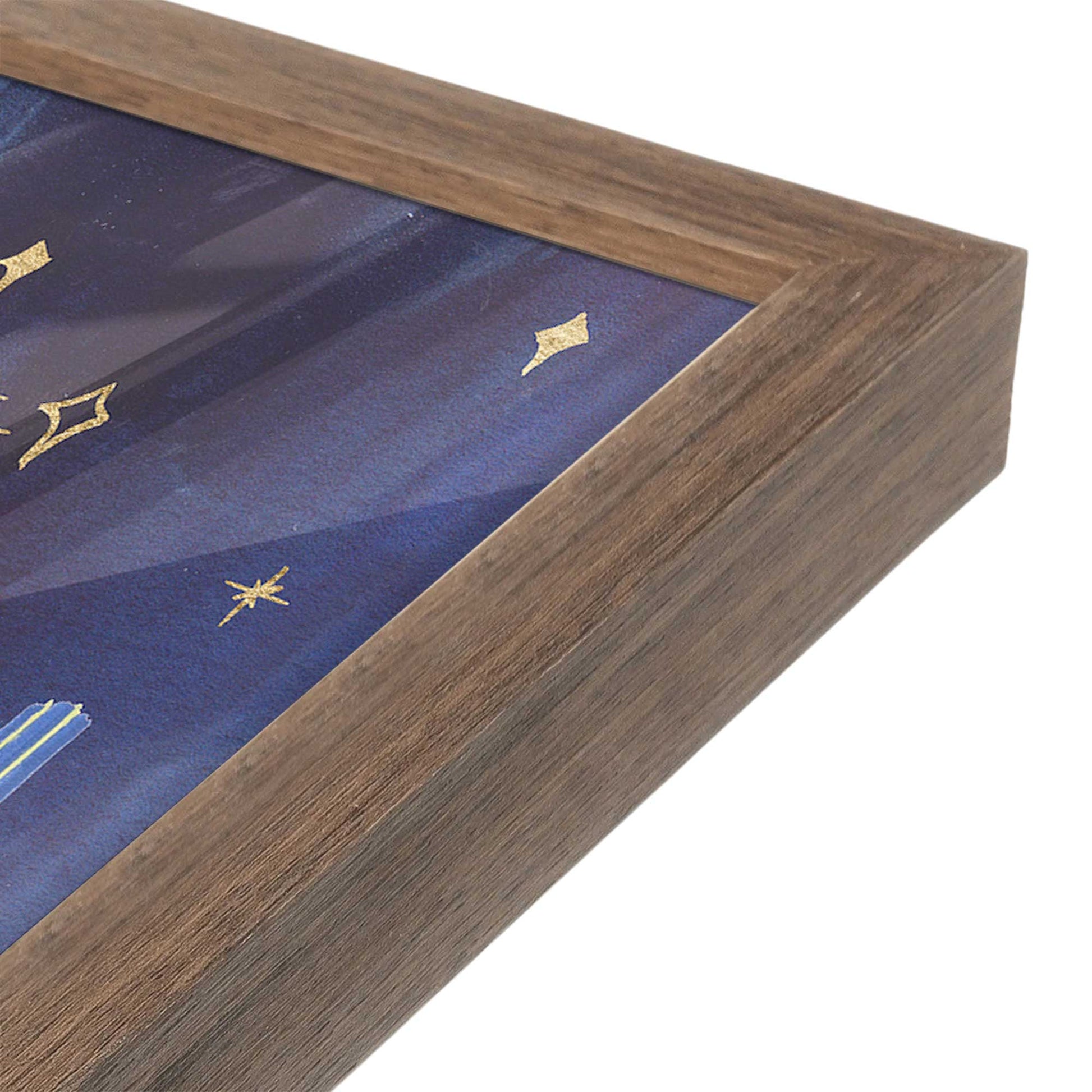 [Color:Walnut], Picture of art in a Walnut frame at an angle