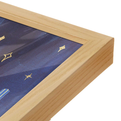 [Color:American Maple], Picture of art in a American Maple frame at an angle