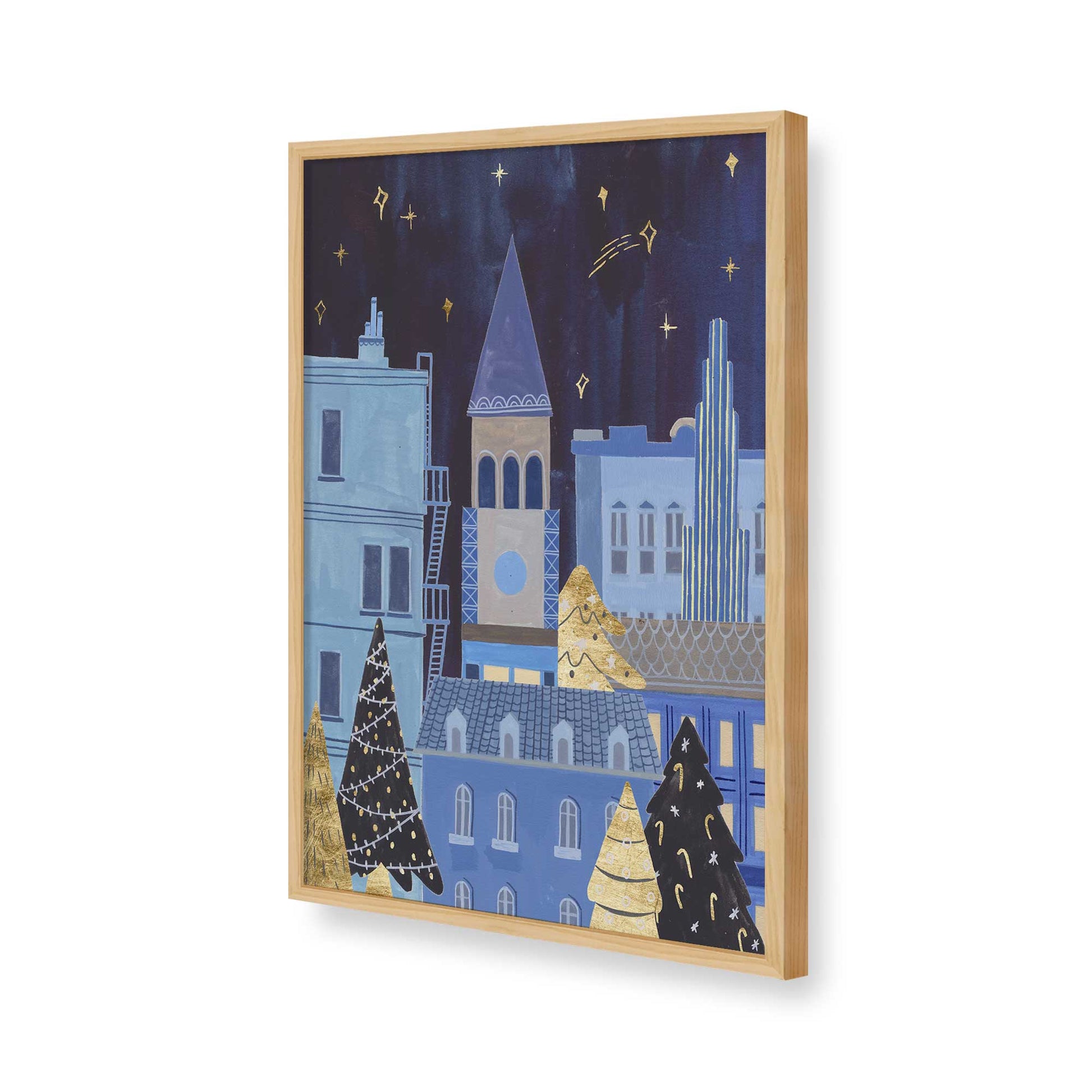 [Color:American Maple], Picture of art in a American Maple frame of the corner