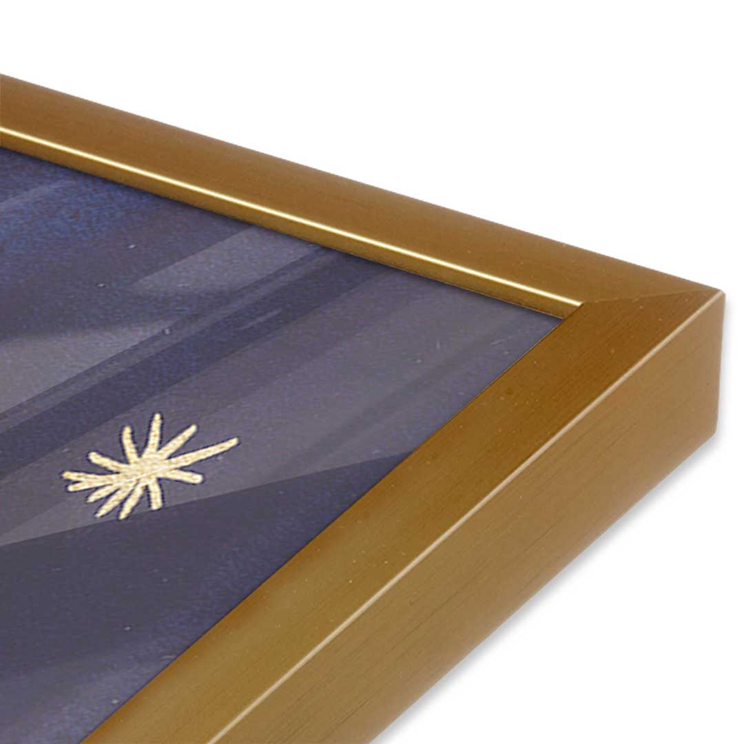 [Color:Polished Gold], Picture of art in a Polished Gold frame at an angle