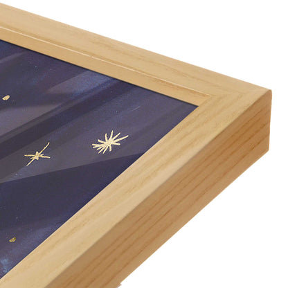 [Color:American Maple], Picture of art in a American Maple frame at an angle