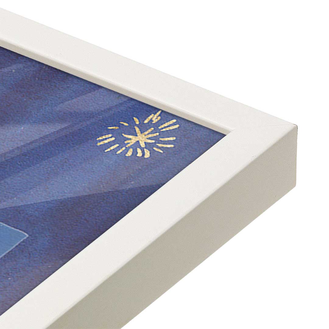 [Color:Opaque White], Picture of art in a Opaque White frame at an angle