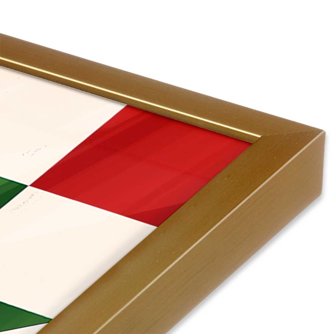 [Color:Polished Gold], Picture of art in a Polished Gold frame at an angle