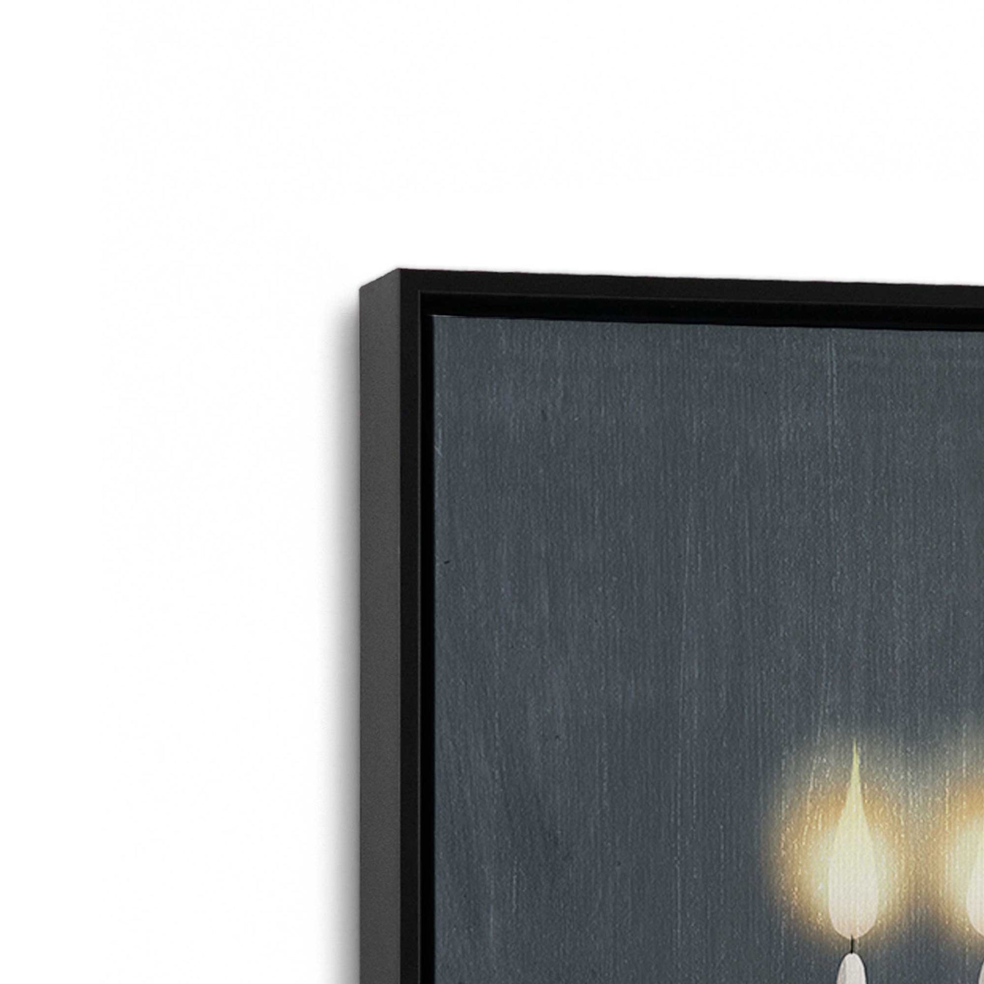 [Color:Satin Black], Picture of art in a Satin Black frame at an angle