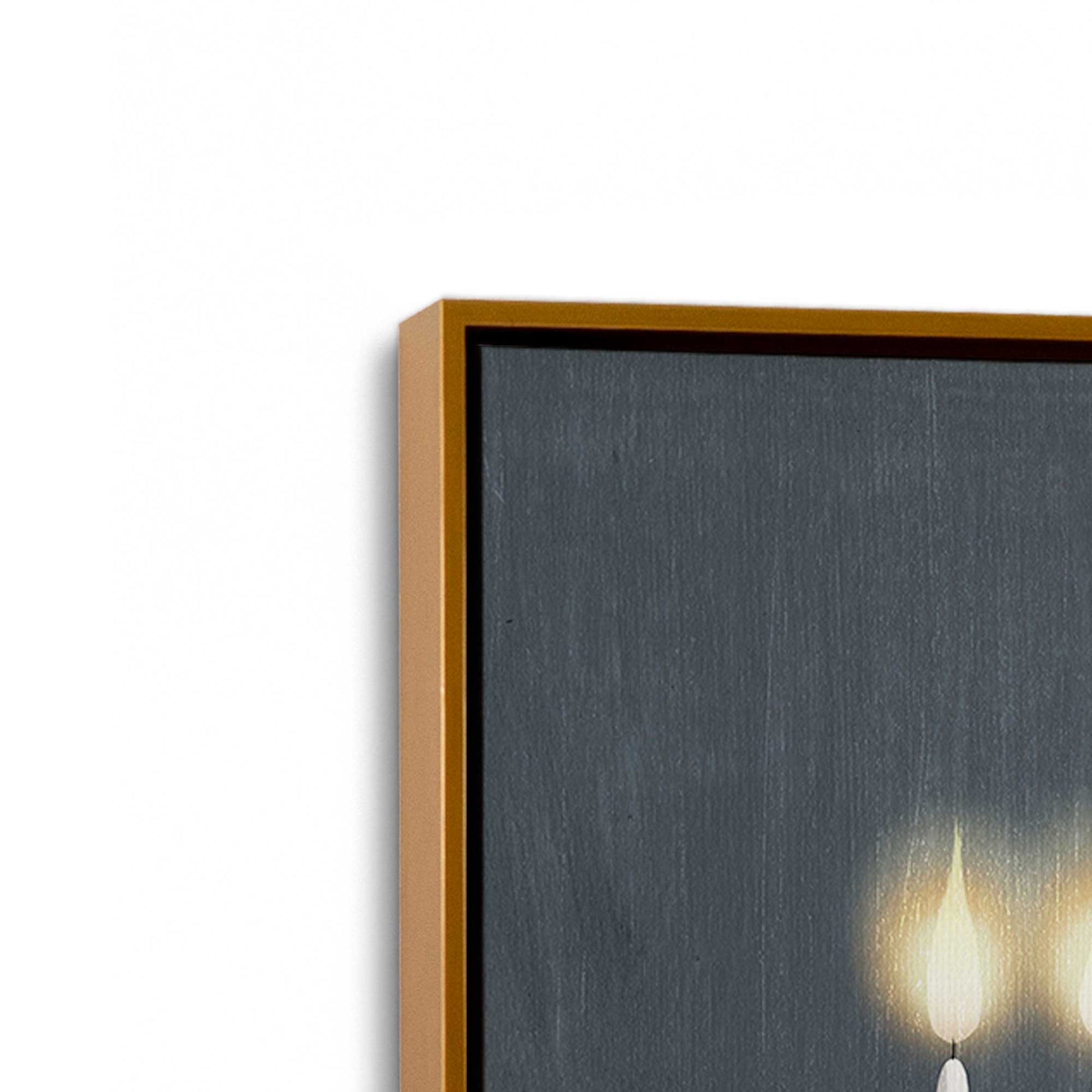 [Color:Polished Gold], Picture of art in a Polished Gold frame at an angle