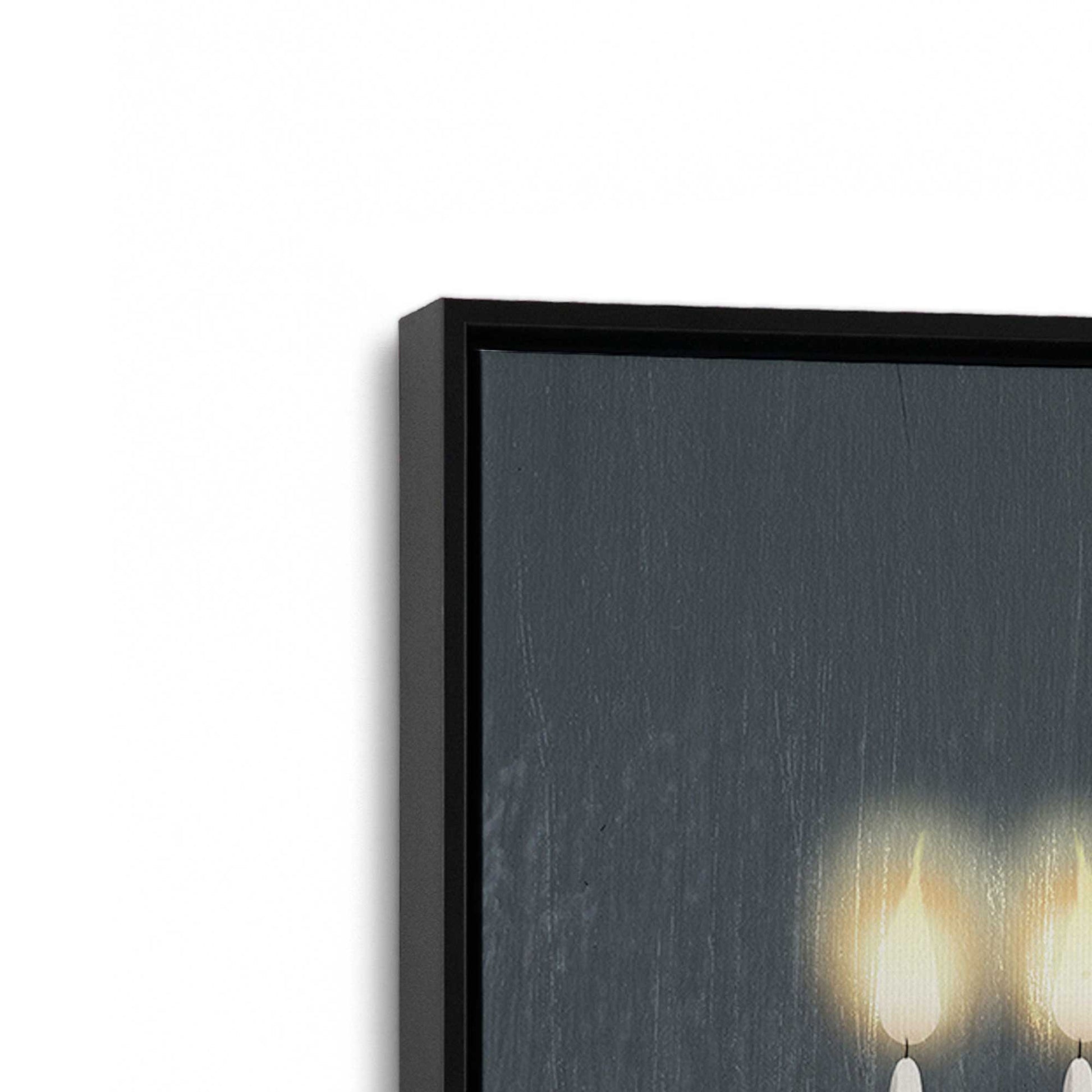 [Color:Satin Black], Picture of art in a Satin Black frame at an angle