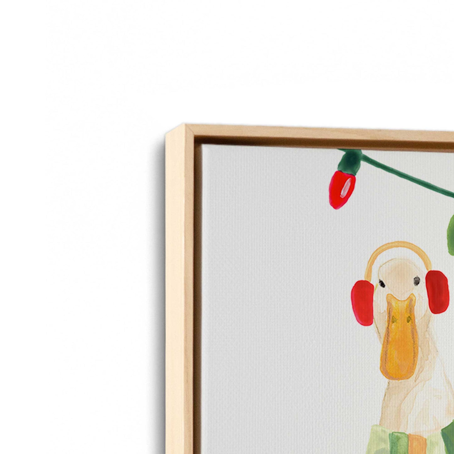 [Color:American Maple], Picture of art in a American Maple frame at an angle