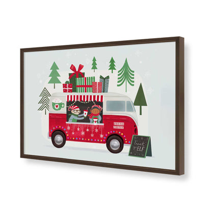 [Color:Brown], Picture of art in a Brown frame of the corner