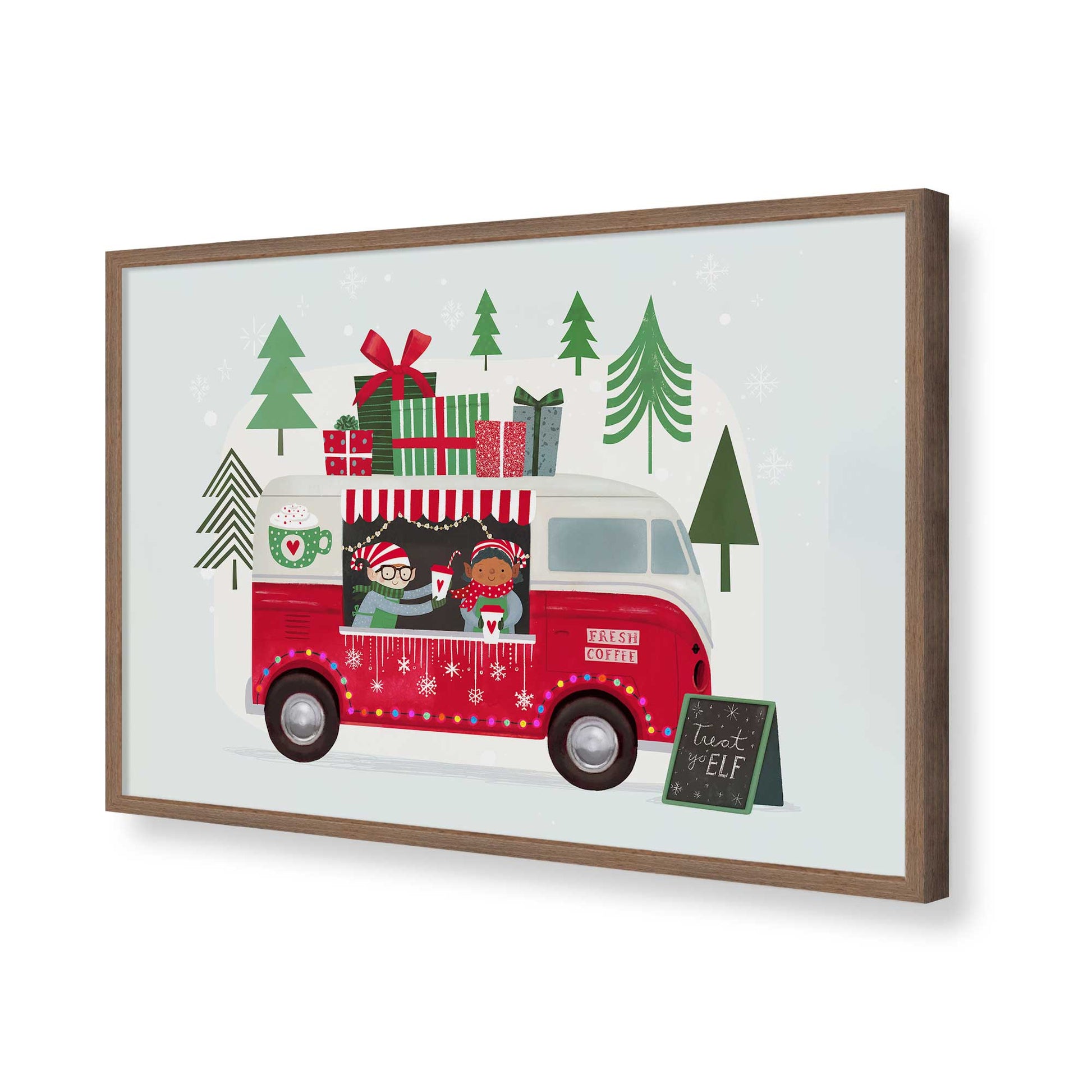 [Color:Walnut], Picture of art in a Walnut frame of the corner