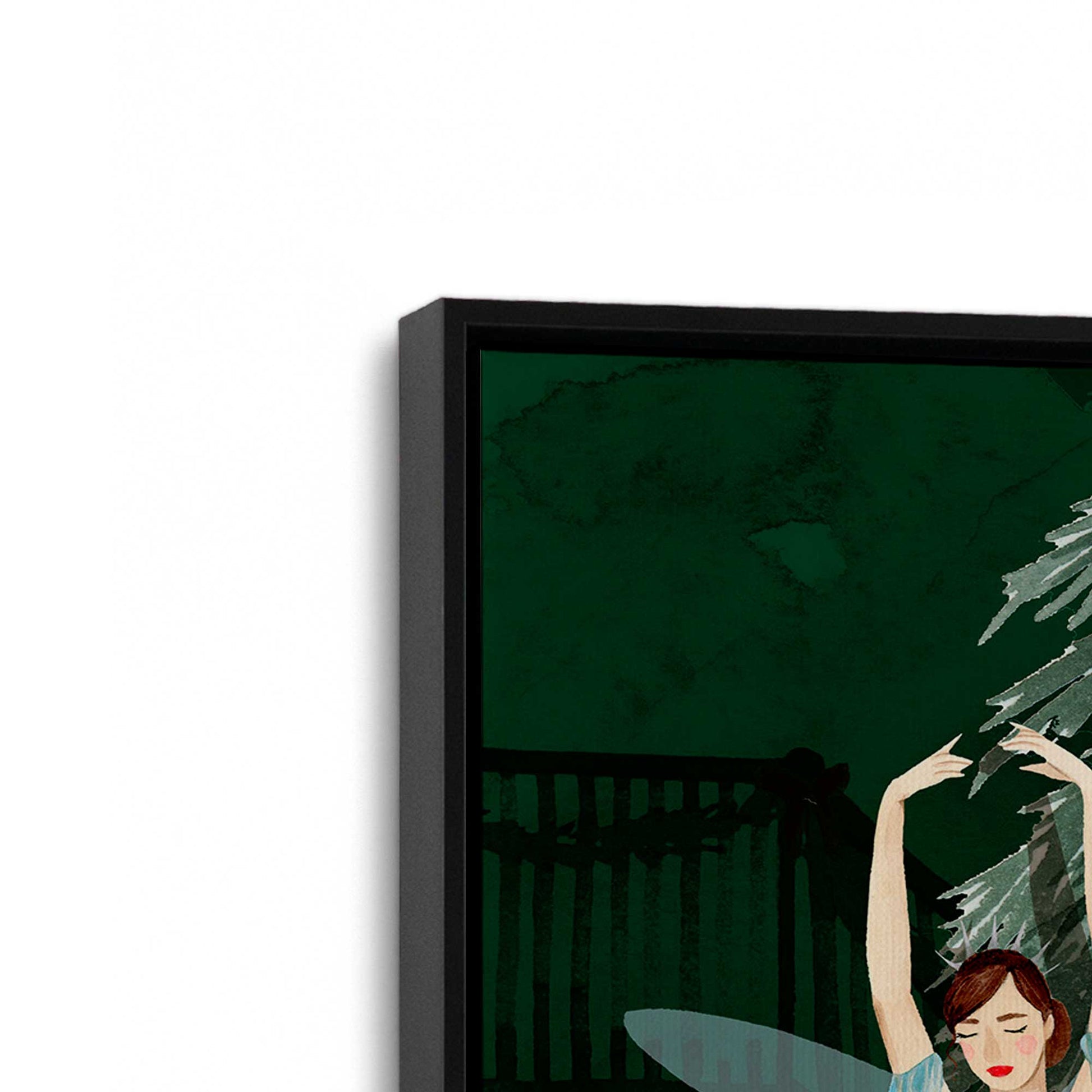 [Color:Satin Black], Picture of art in a Satin Black frame at an angle