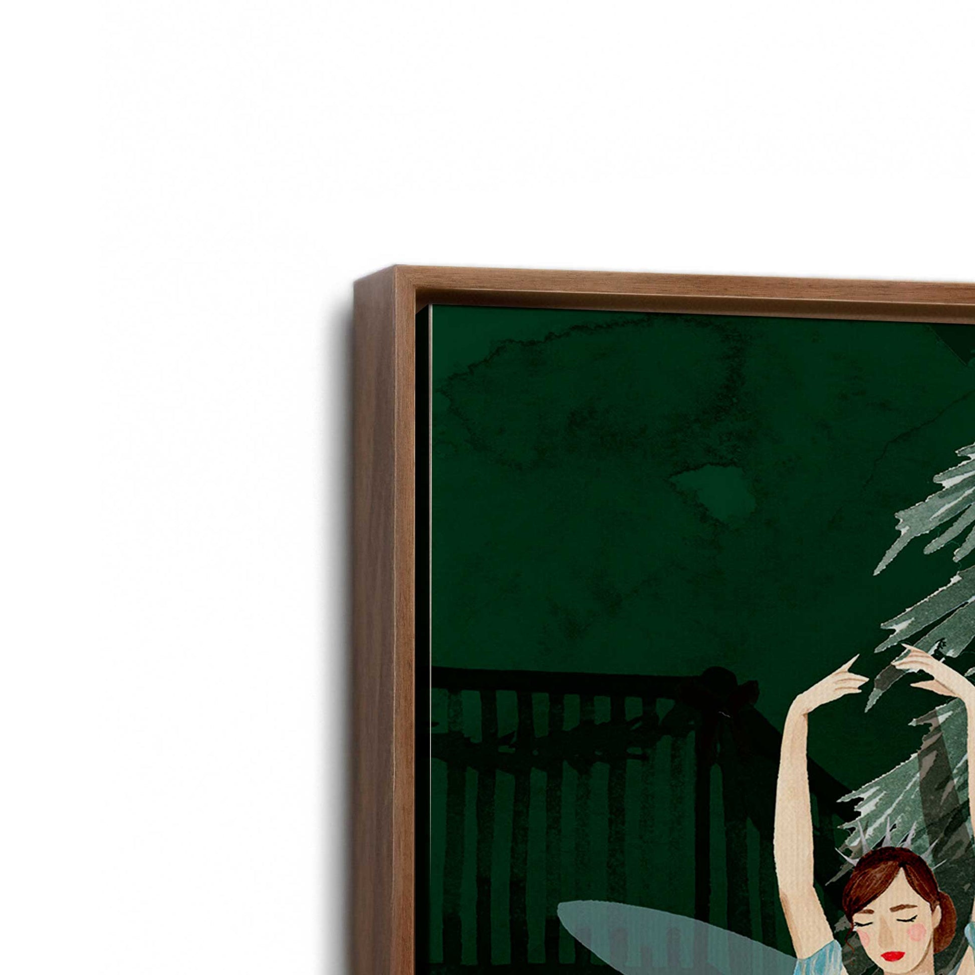 [Color:Walnut], Picture of art in a Walnut frame at an angle