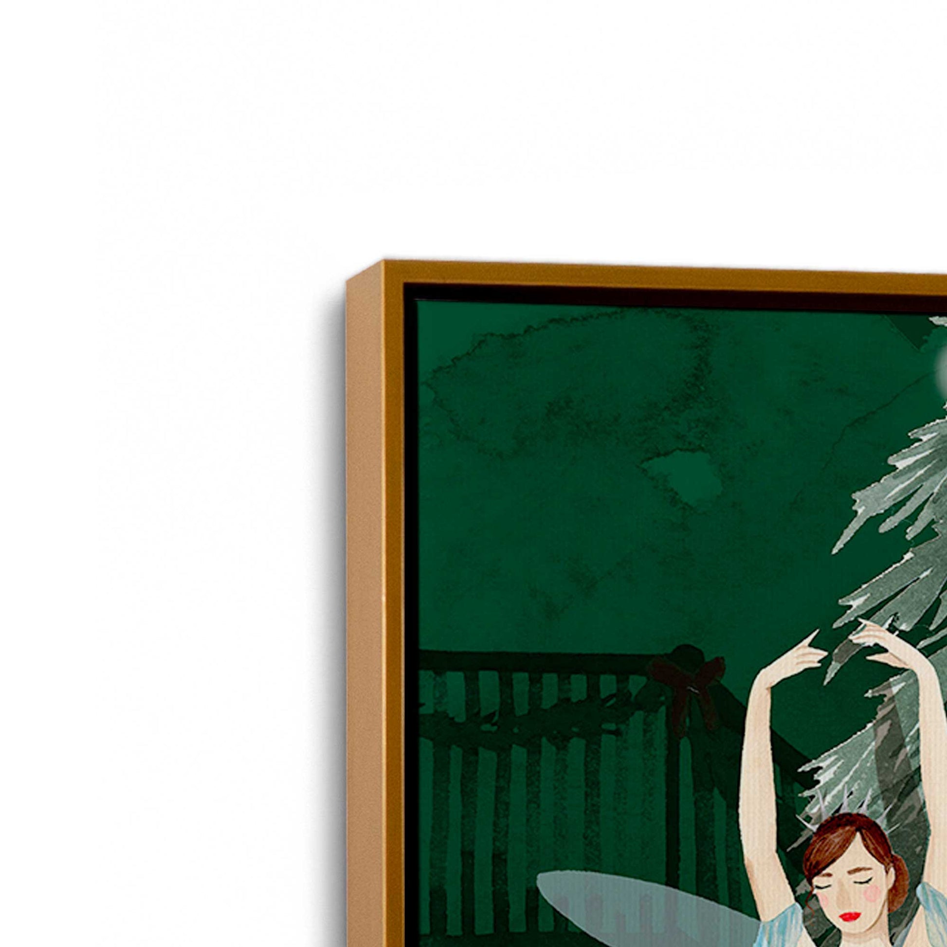 [Color:Polished Gold], Picture of art in a Polished Gold frame at an angle