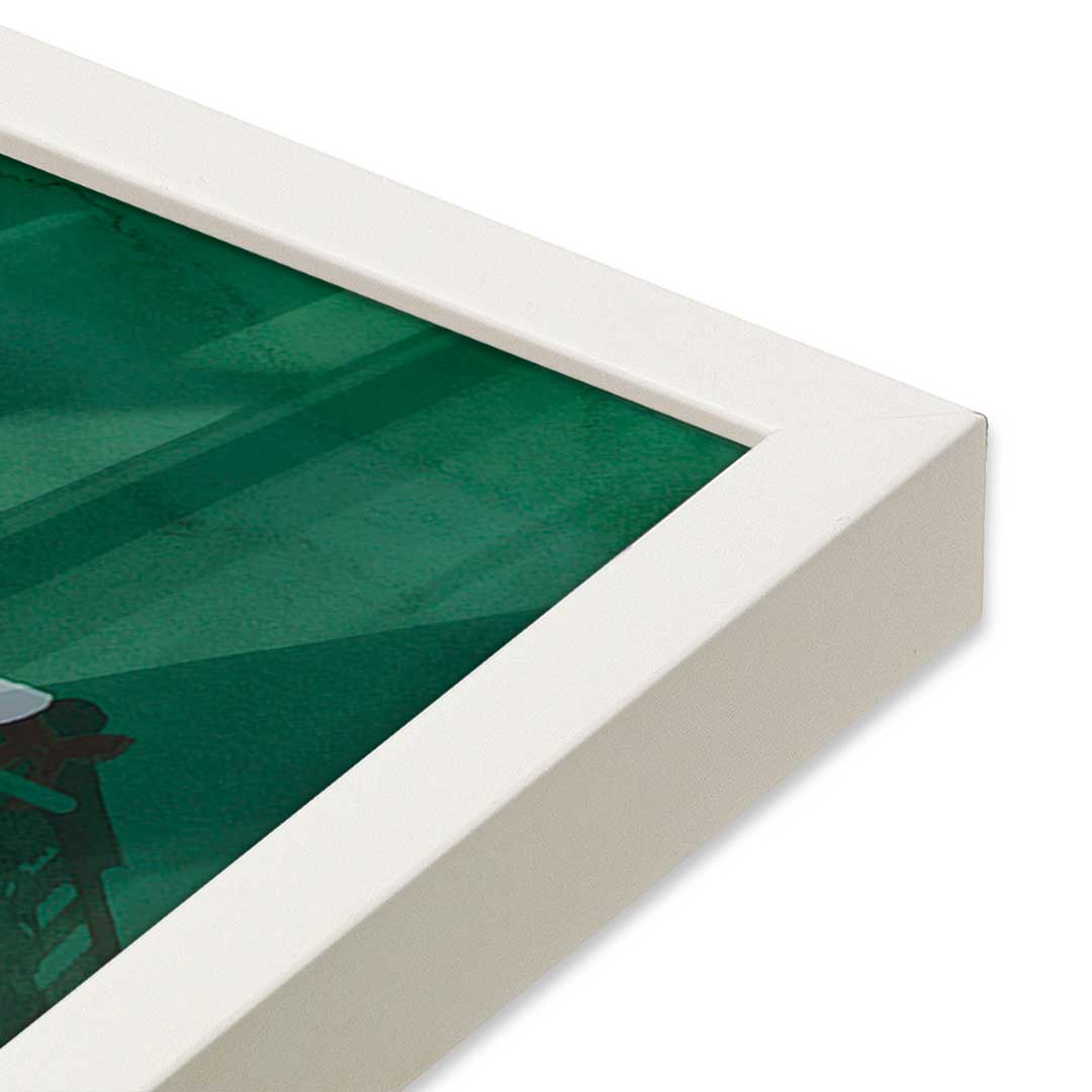 [Color:Opaque White], Picture of art in a Opaque White frame at an angle