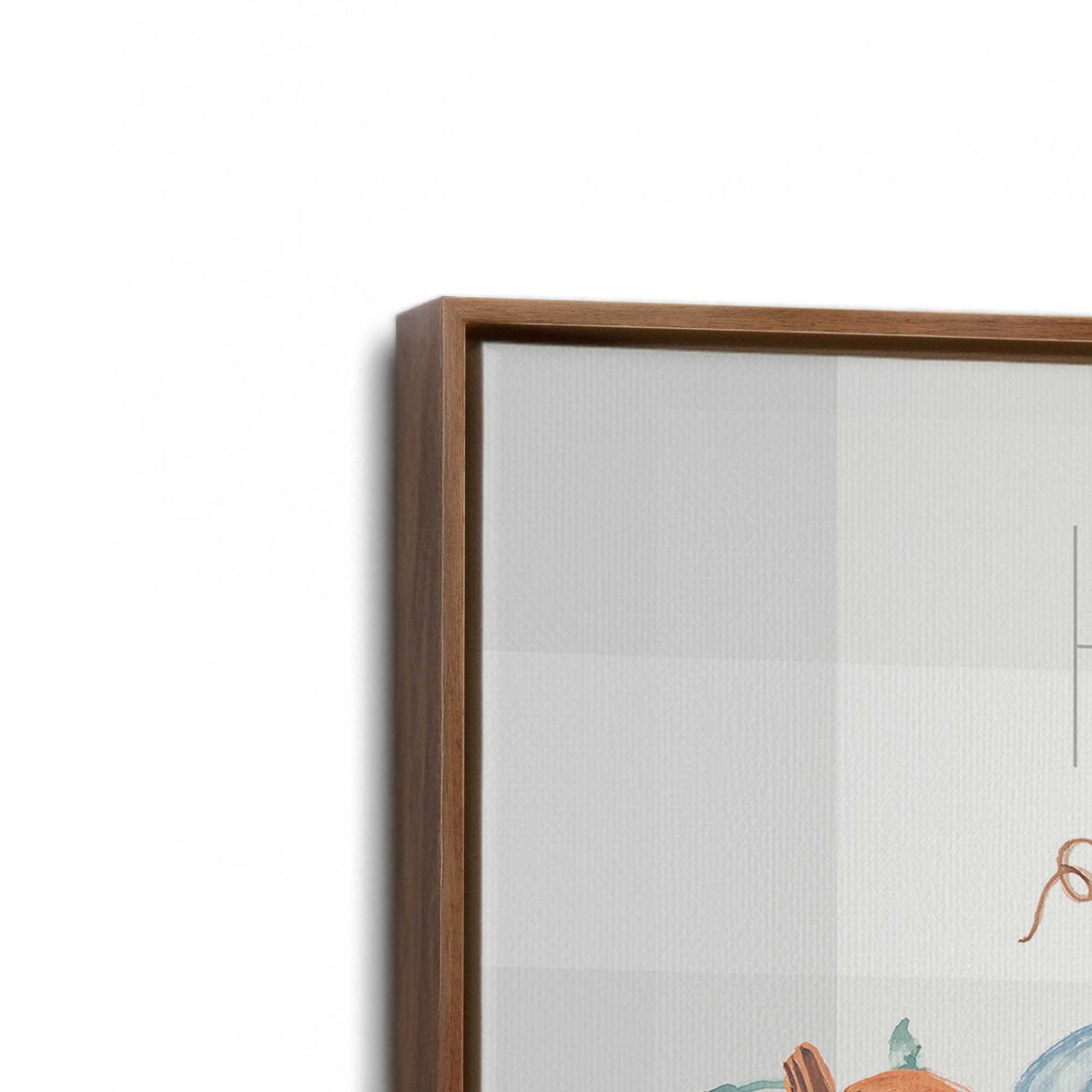 [Color:Walnut], Picture of art in a Walnut frame at an angle