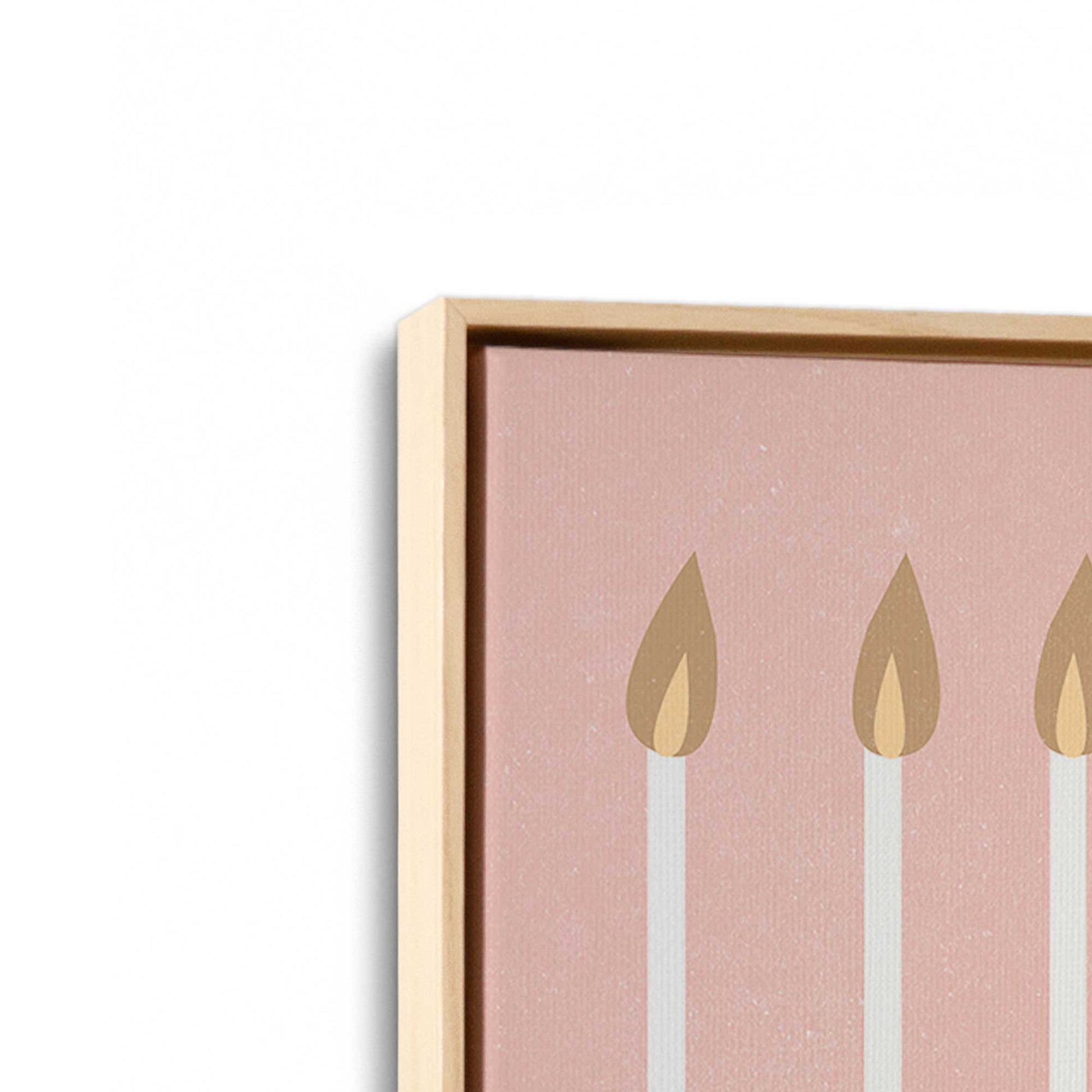 [Color:American Maple], Picture of art in a American Maple frame at an angle