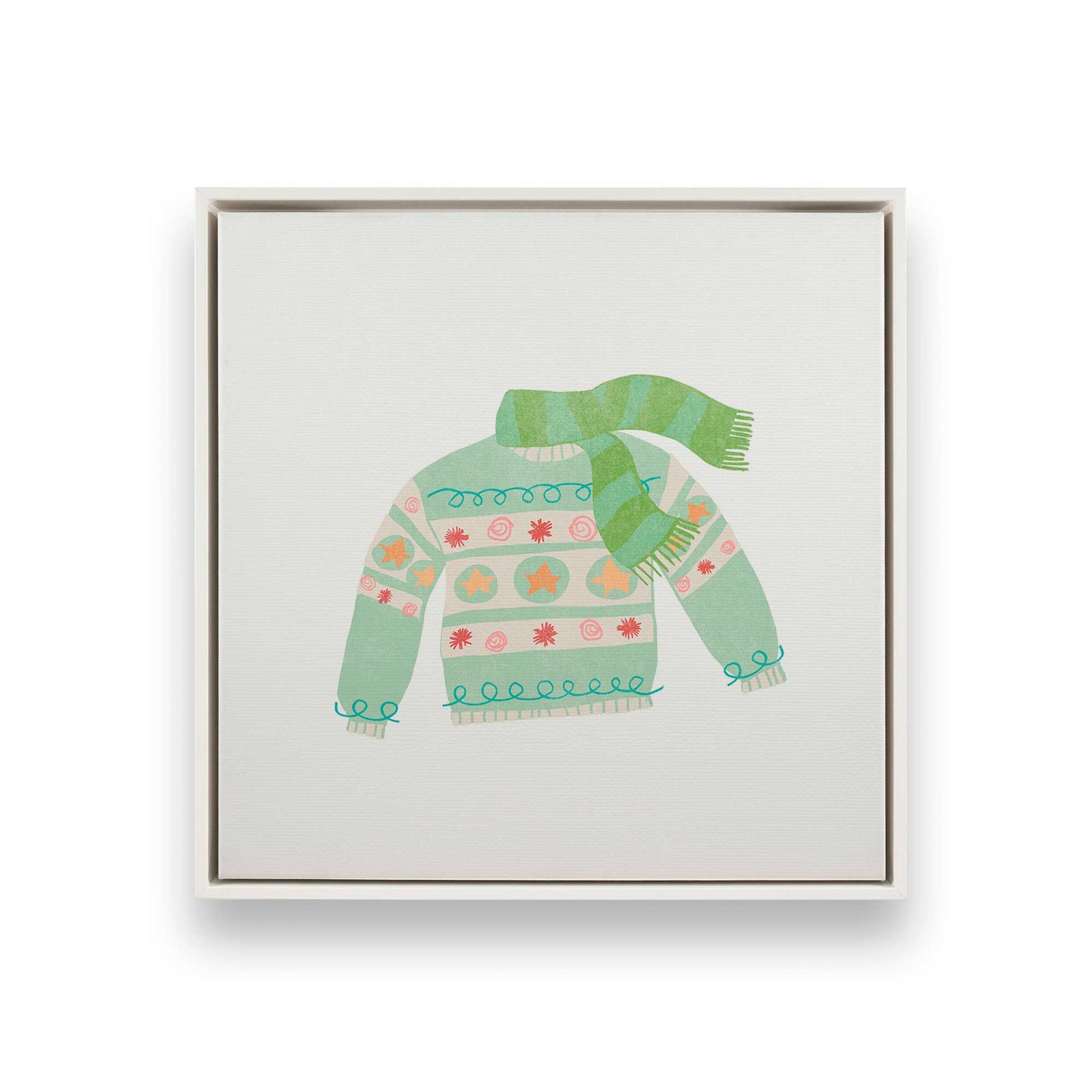 [Color:Opaque White], Picture of art in a White frame