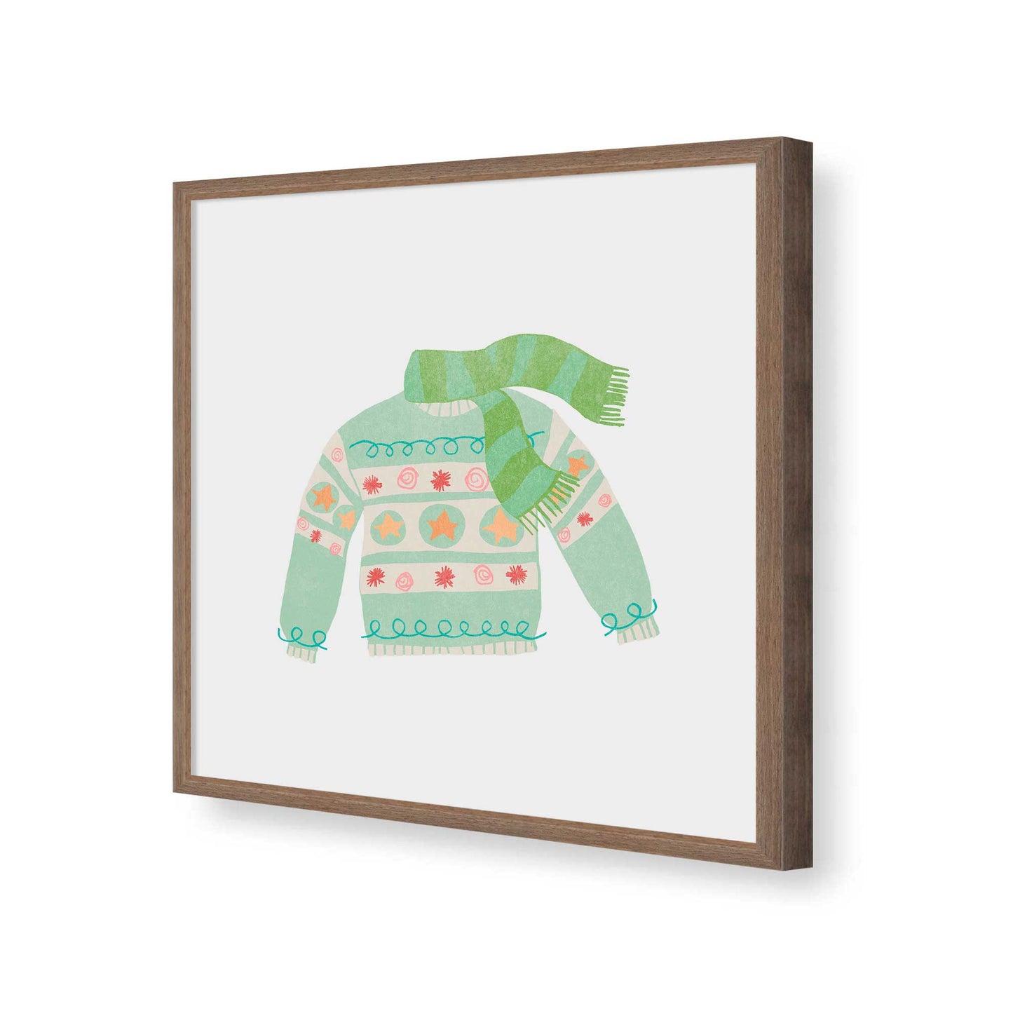 [Color:Walnut], Picture of art in a Walnut frame of the corner