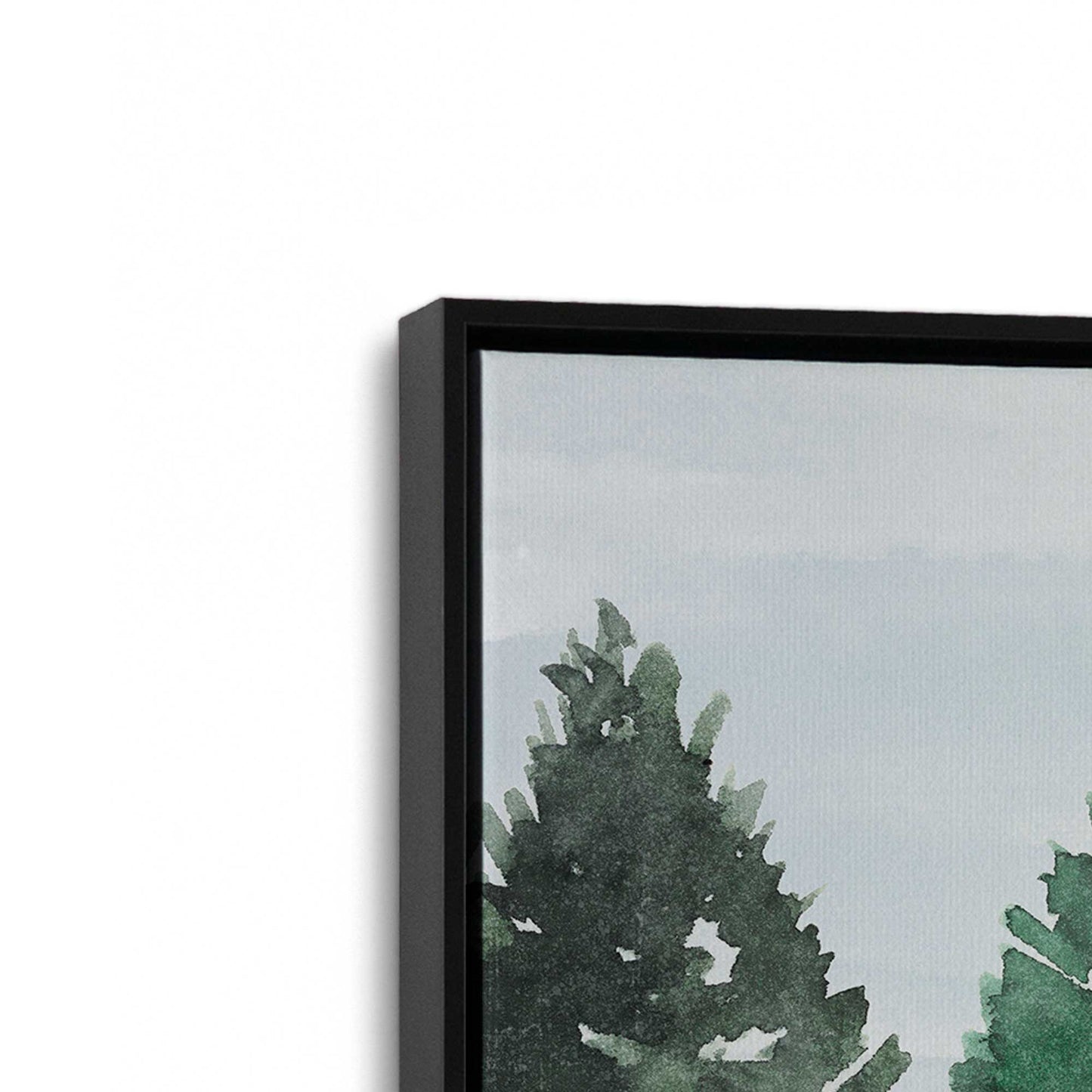 [Color:Satin Black], Picture of art in a Satin Black frame at an angle