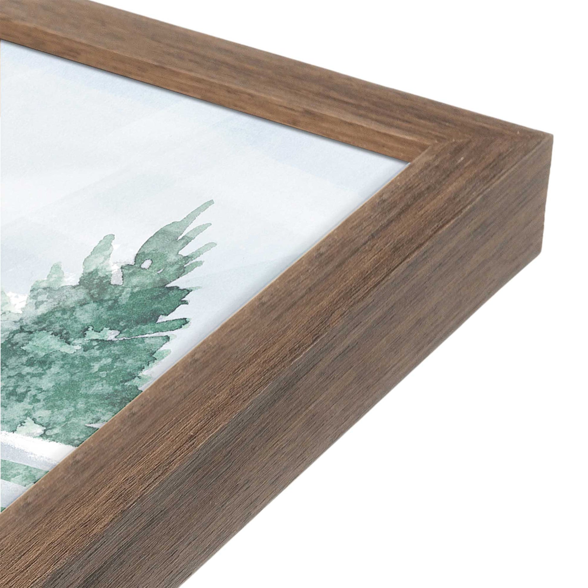 [Color:Walnut], Picture of art in a Walnut frame at an angle
