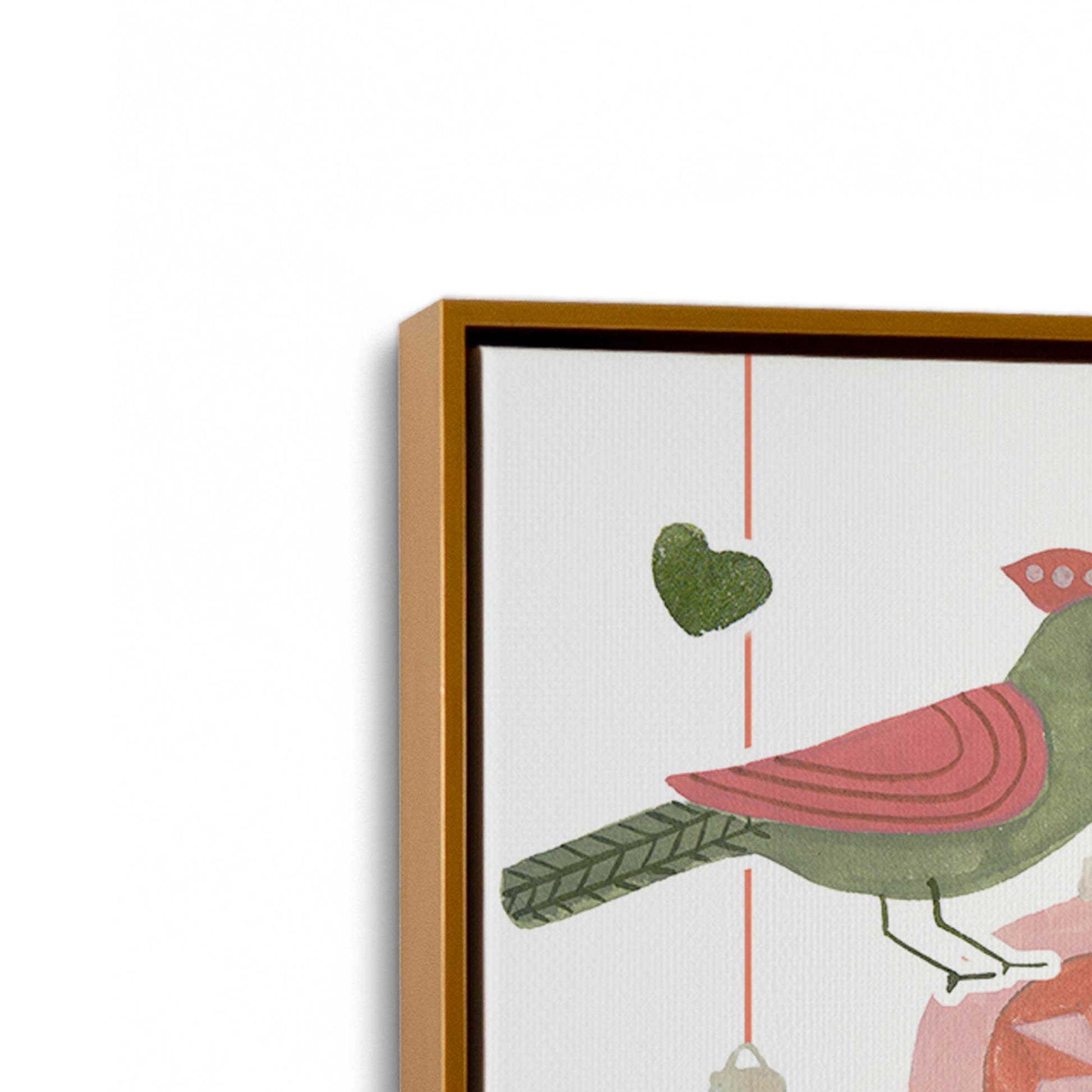 [Color:Polished Gold], Picture of art in a Polished Gold frame at an angle