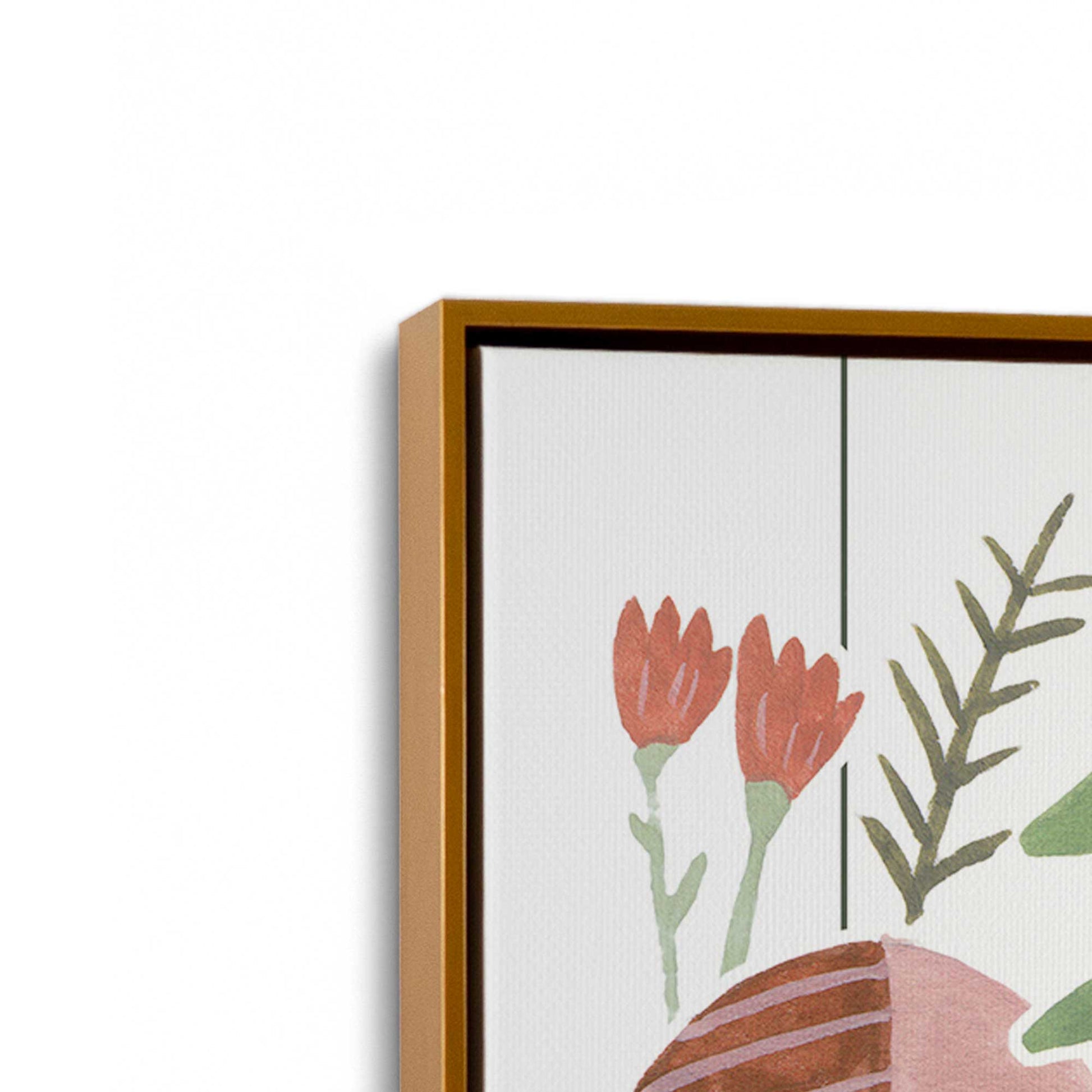 [Color:Polished Gold], Picture of art in a Polished Gold frame at an angle