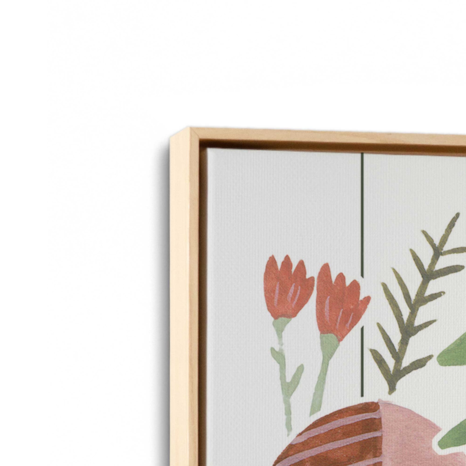 [Color:American Maple], Picture of art in a American Maple frame at an angle