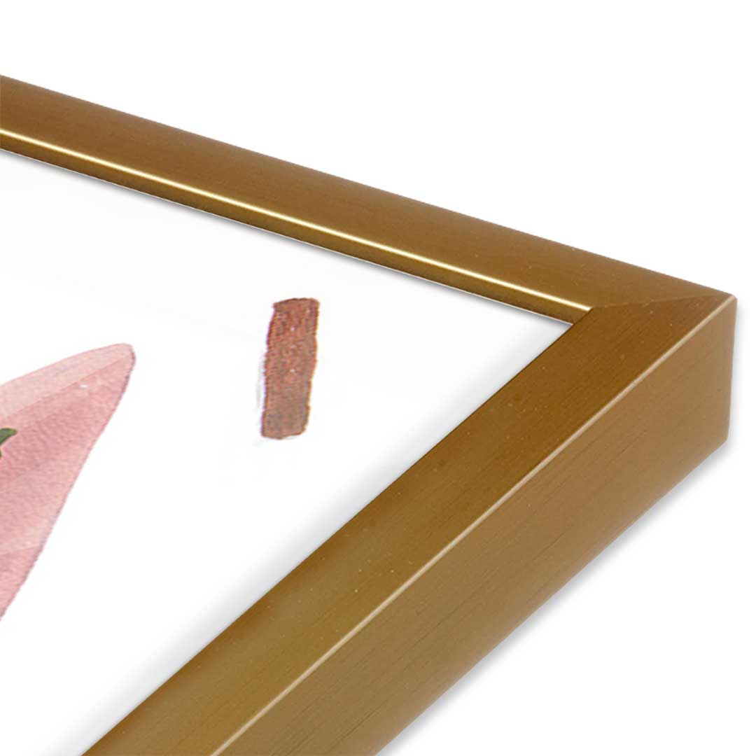 [Color:Polished Gold], Picture of art in a Polished Gold frame at an angle