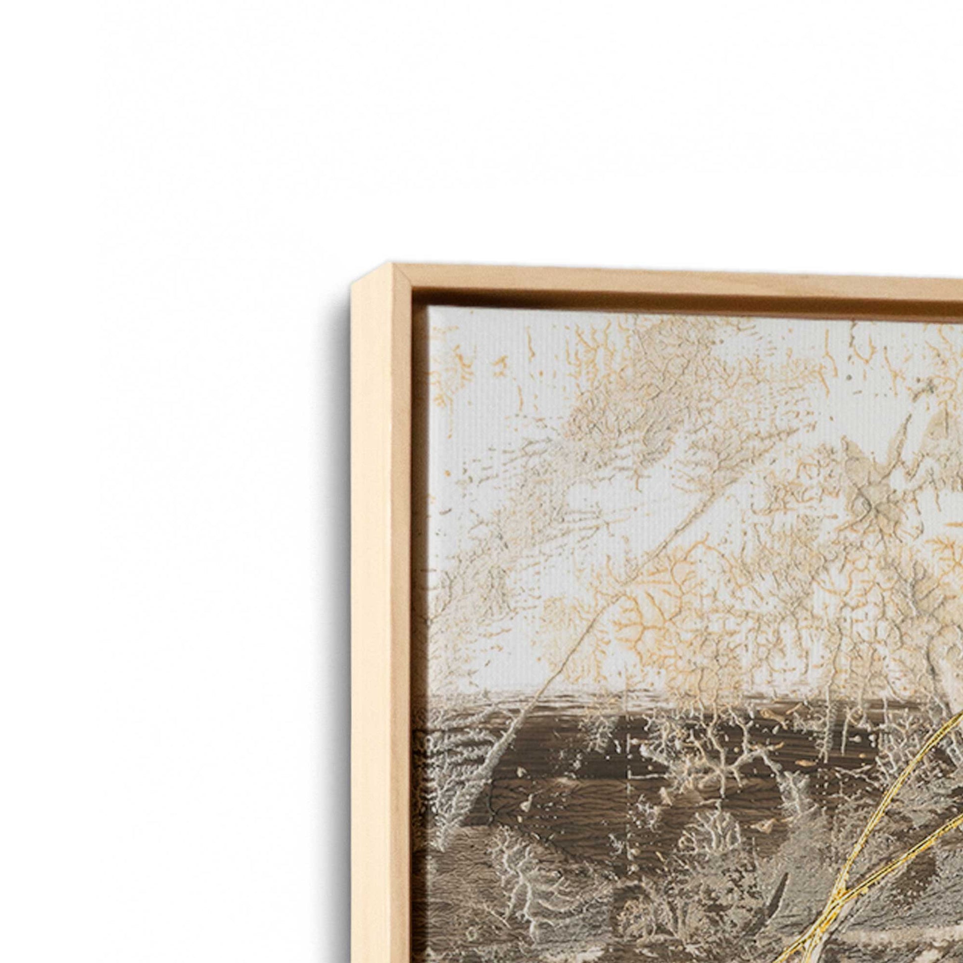 [Color:American Maple], Picture of art in a American Maple frame at an angle