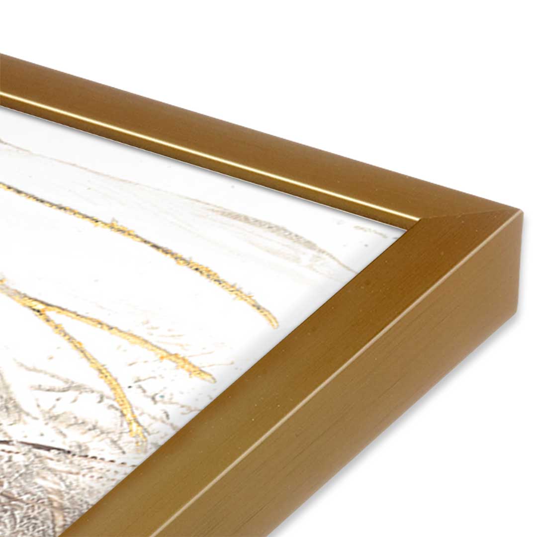 [Color:Polished Gold], Picture of art in a Polished Gold frame at an angle