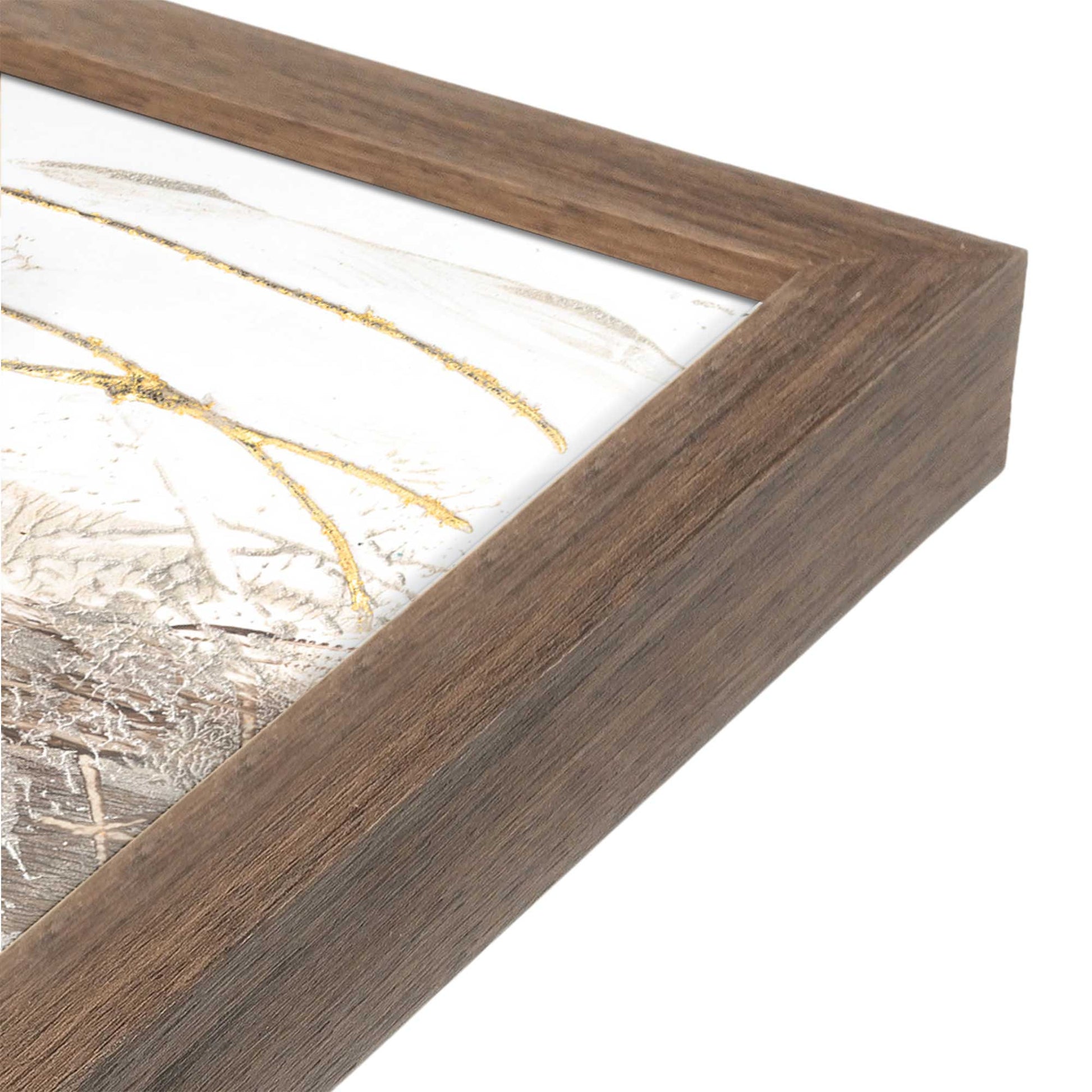 [Color:Walnut], Picture of art in a Walnut frame at an angle