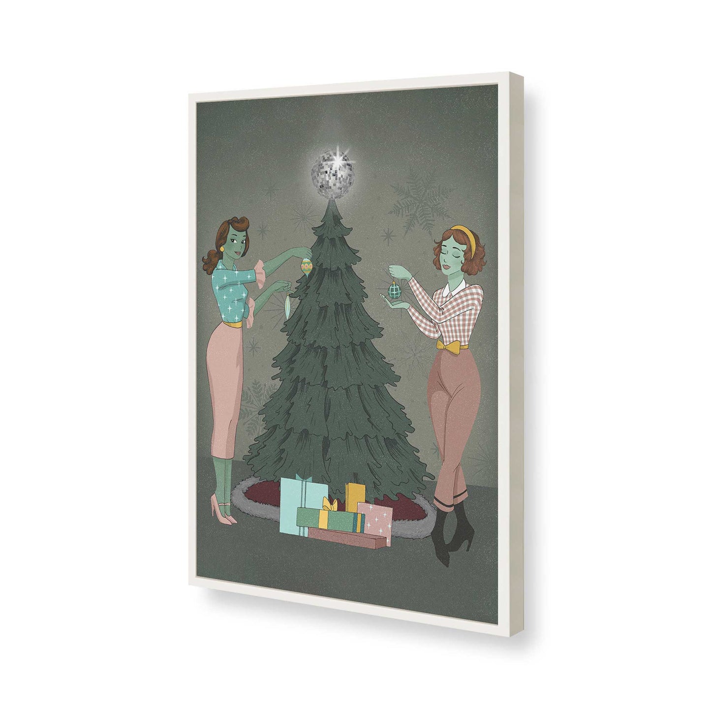 [Color:Opaque White], Picture of art in a Opaque White frame of the corner