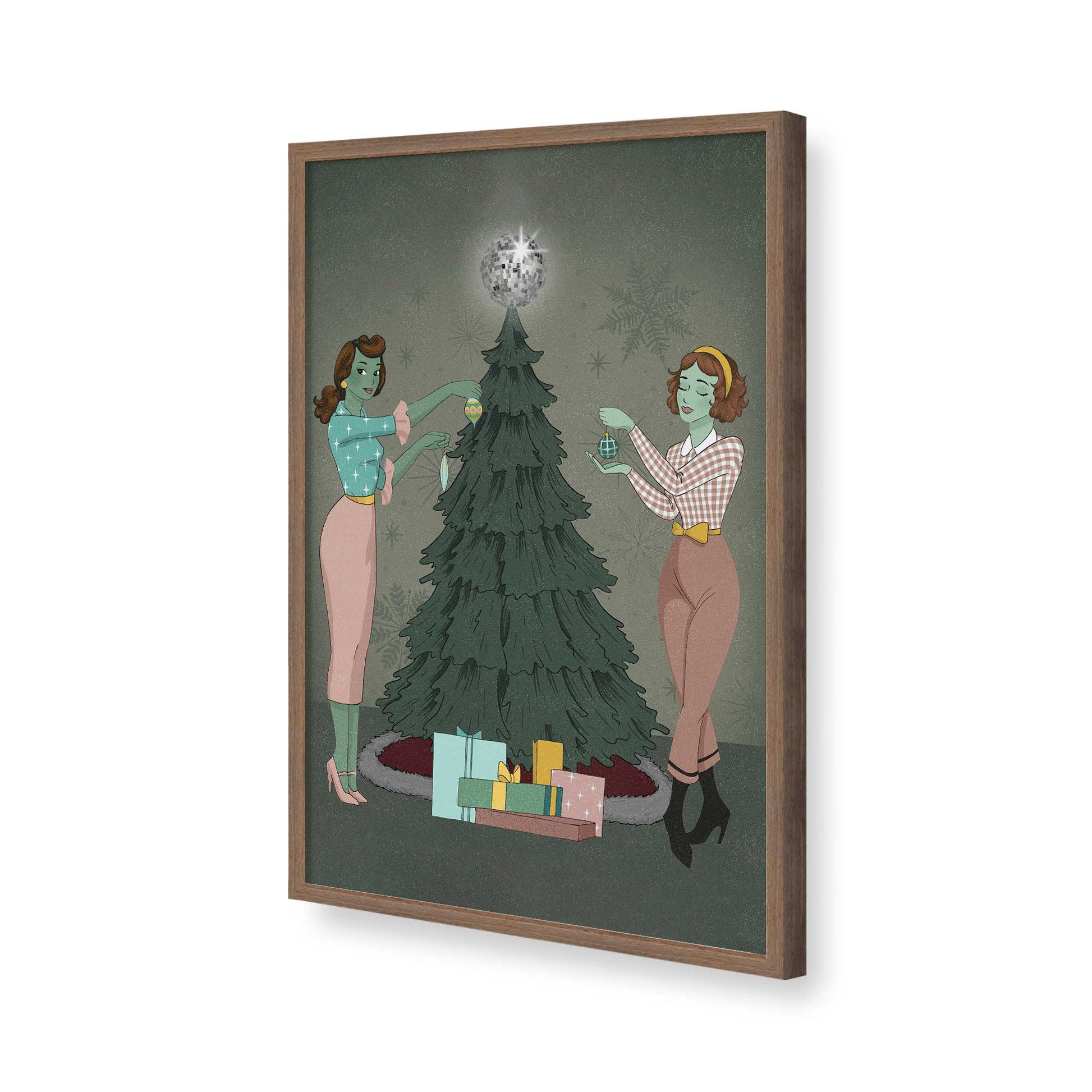 [Color:Walnut], Picture of art in a Walnut frame of the corner