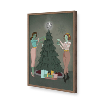 [Color:Walnut], Picture of art in a Walnut frame of the corner