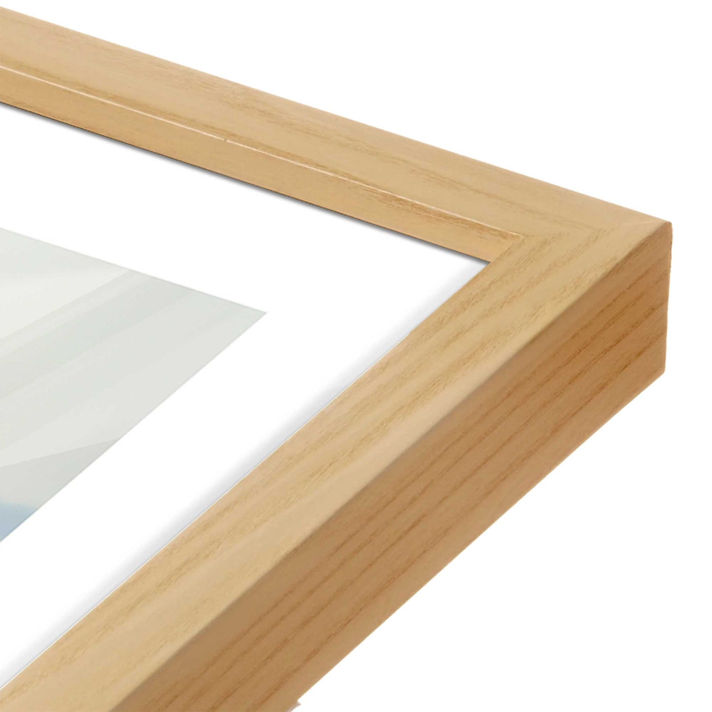 [Color:American Maple], Picture of art in a American Maple frame at an angle