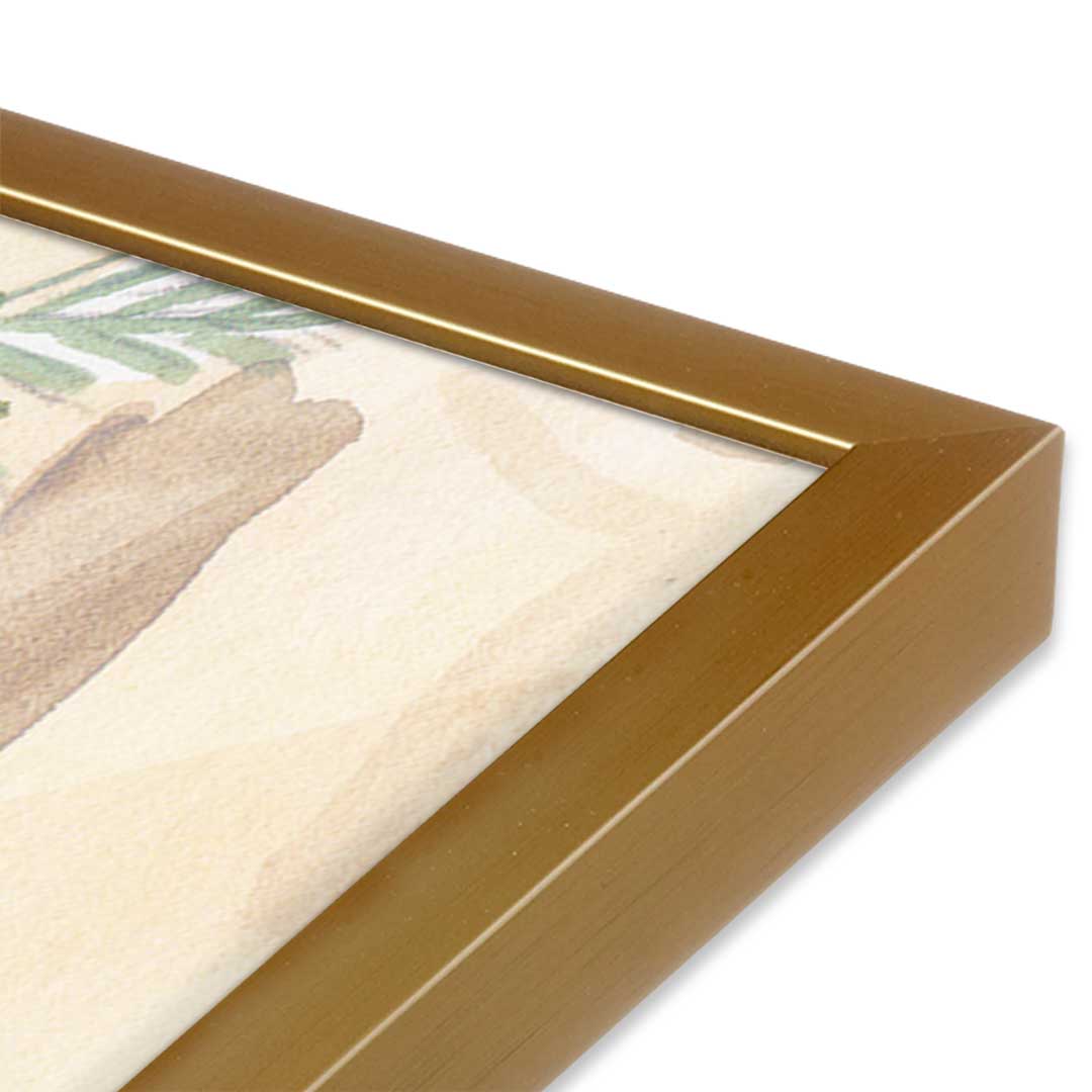 [Color:Polished Gold], Picture of art in a Polished Gold frame at an angle