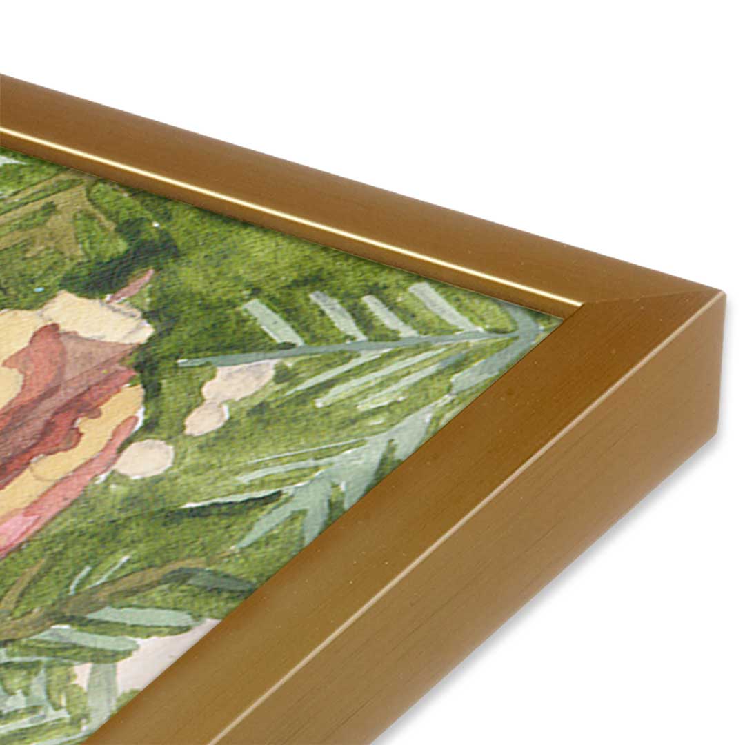 [Color:Polished Gold], Picture of art in a Polished Gold frame at an angle