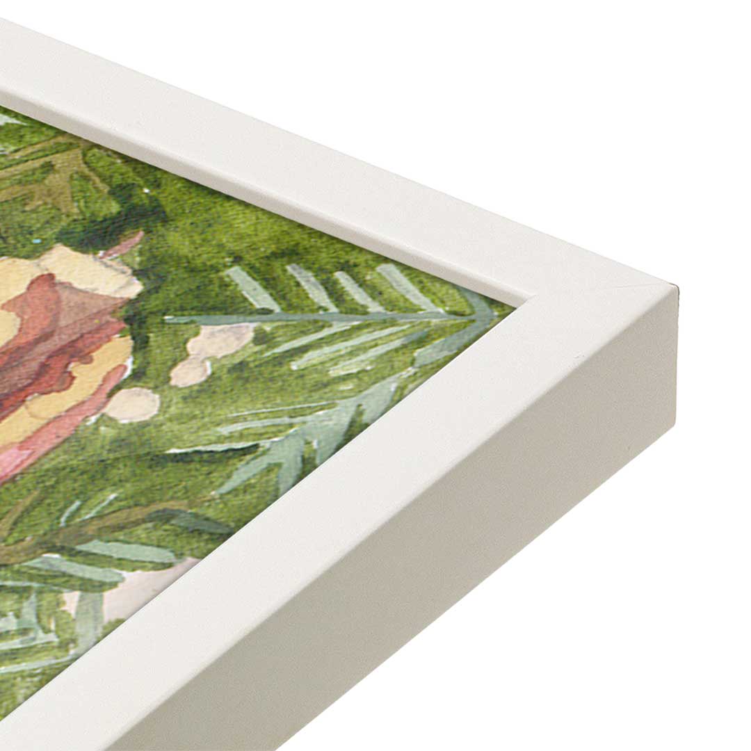 [Color:Opaque White], Picture of art in a Opaque White frame at an angle