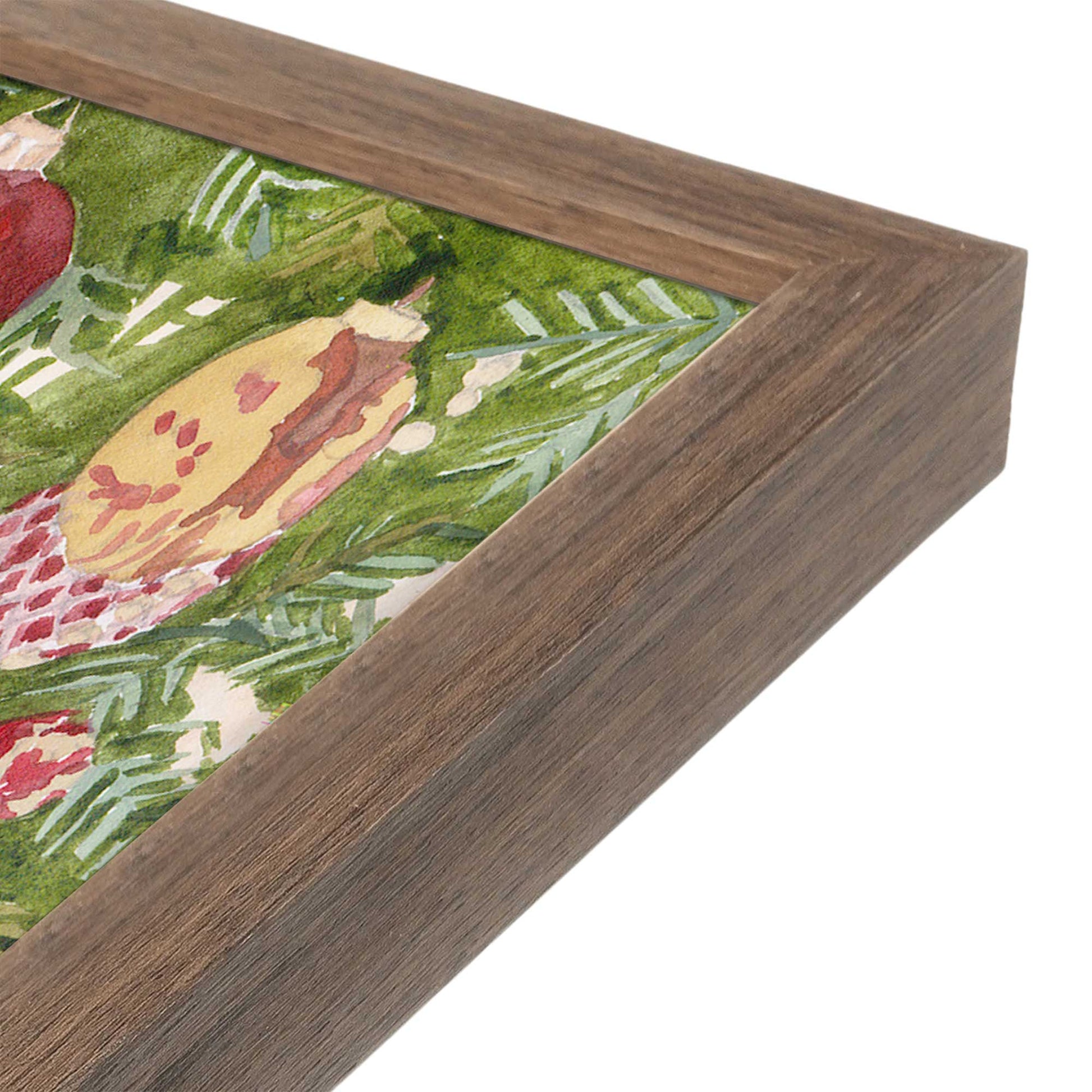 [Color:Walnut], Picture of art in a Walnut frame at an angle