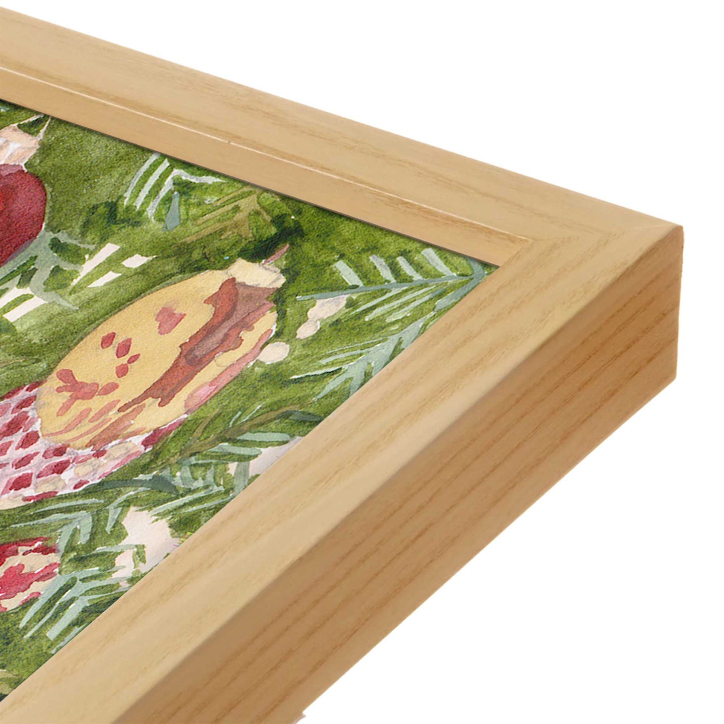 [Color:American Maple], Picture of art in a American Maple frame at an angle