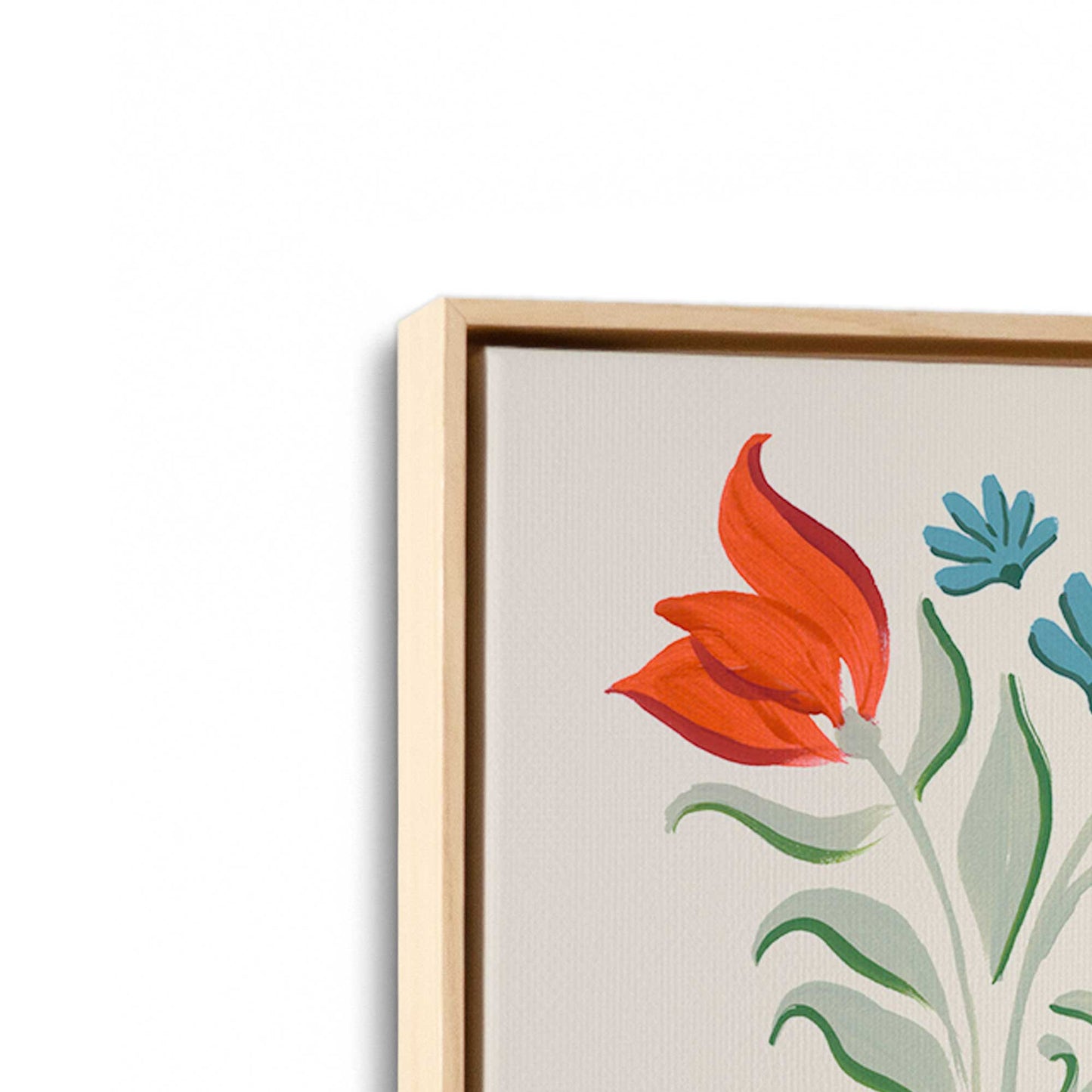 [Color:American Maple], Picture of art in a American Maple frame at an angle