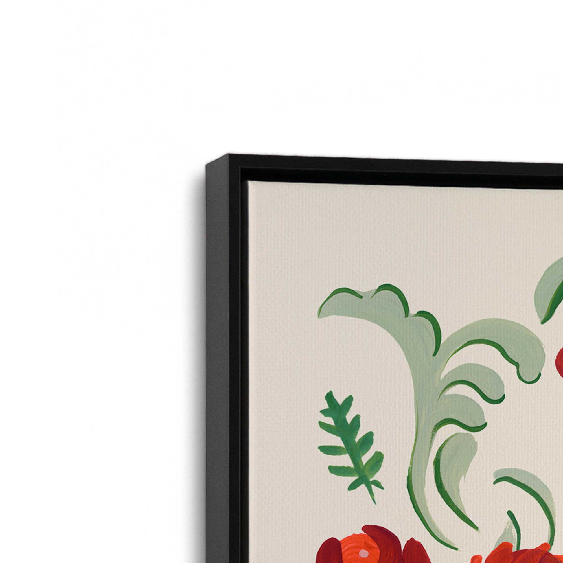 [Color:Satin Black], Picture of art in a Satin Black frame at an angle