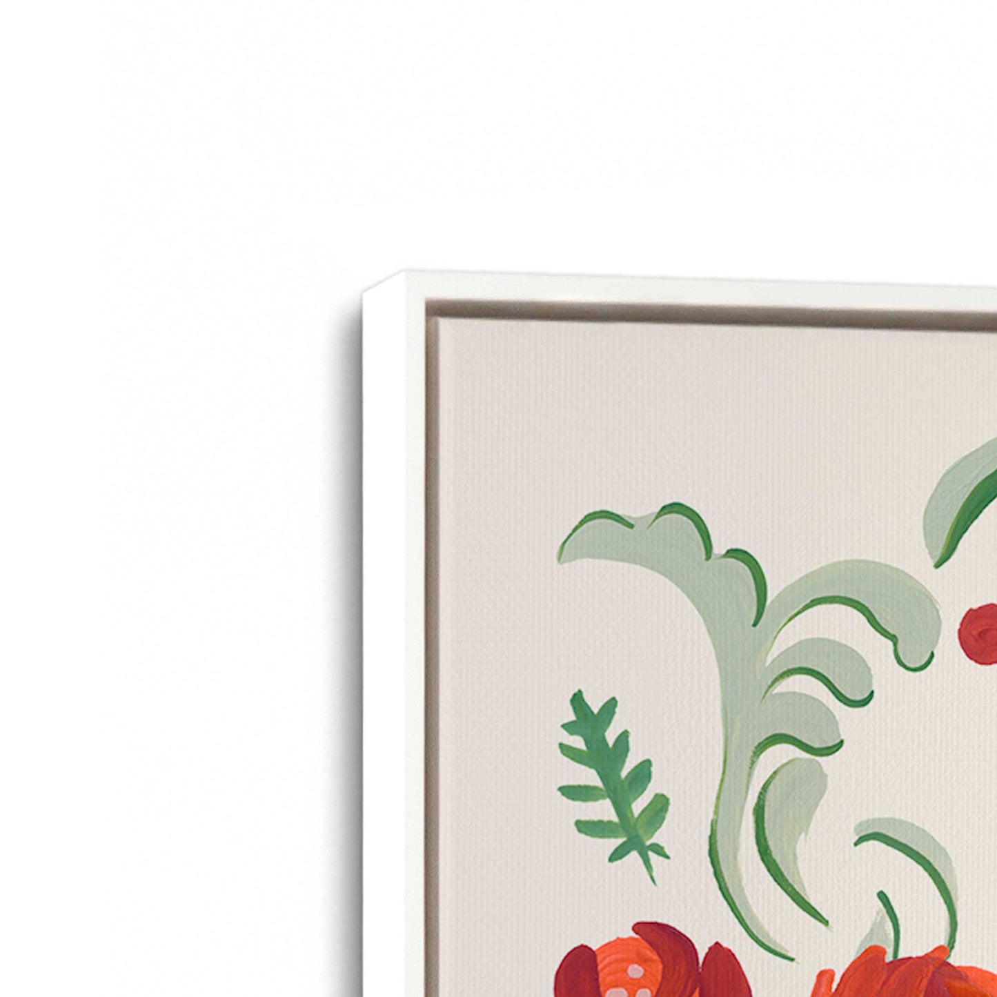 [Color:Opaque White], Picture of art in a White frame at an angle