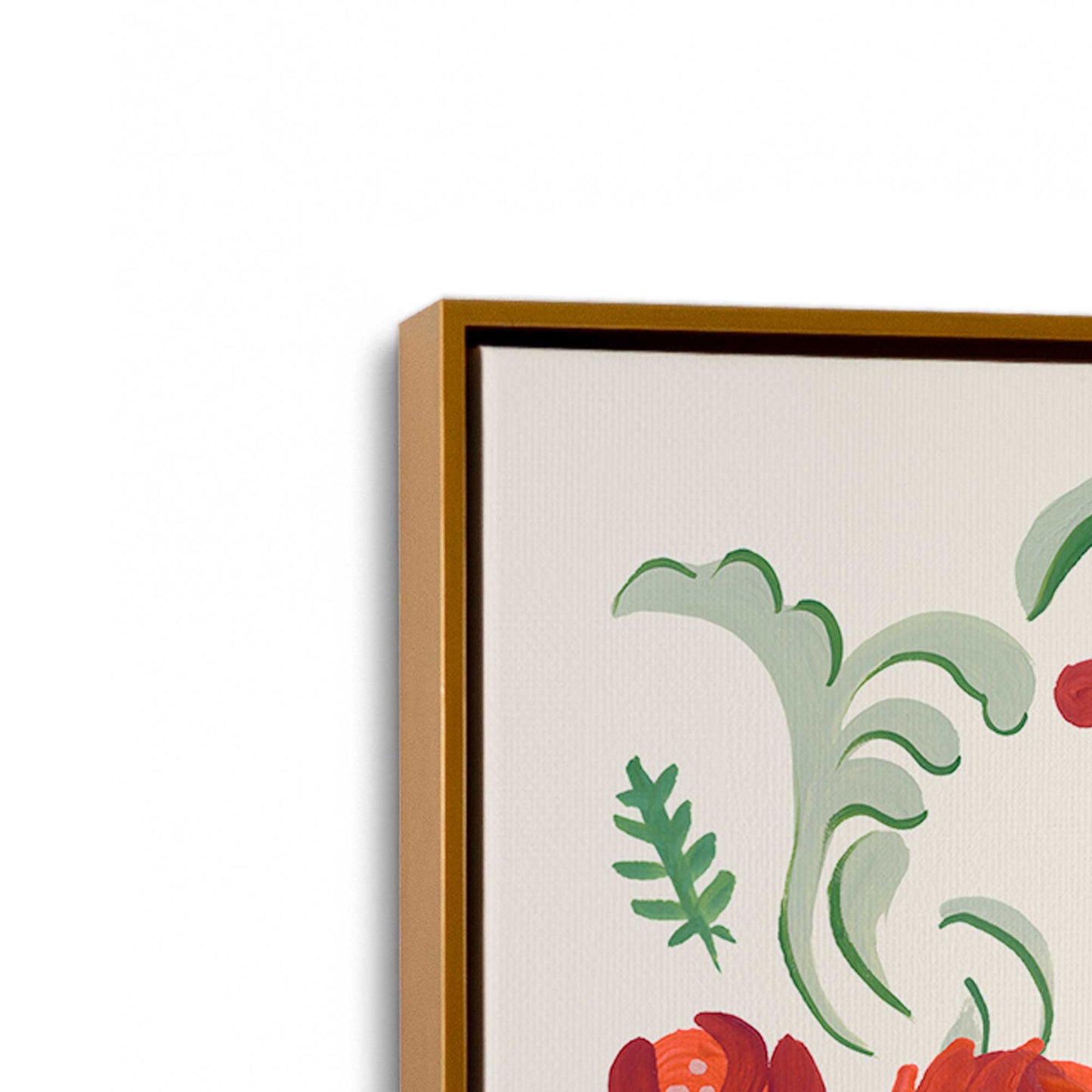 [Color:Polished Gold], Picture of art in a Polished Gold frame at an angle