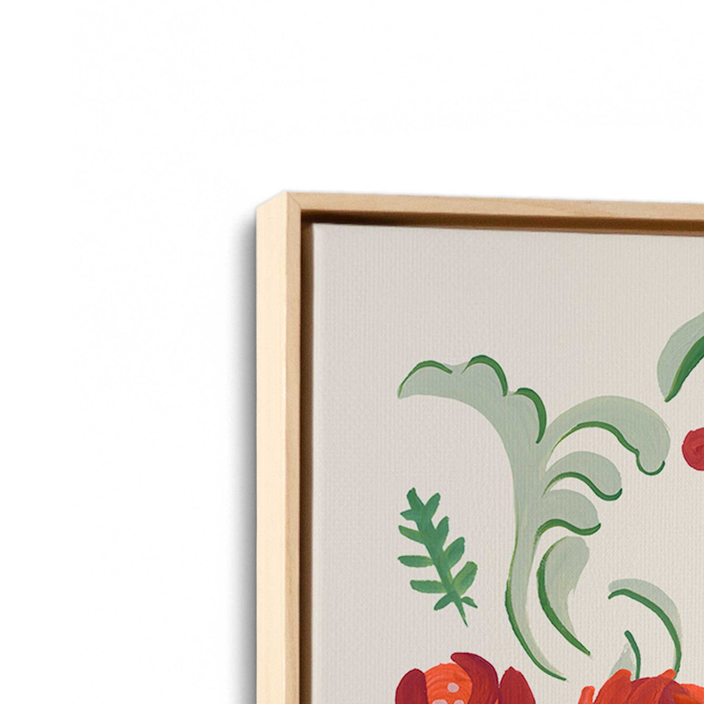 [Color:American Maple], Picture of art in a American Maple frame at an angle