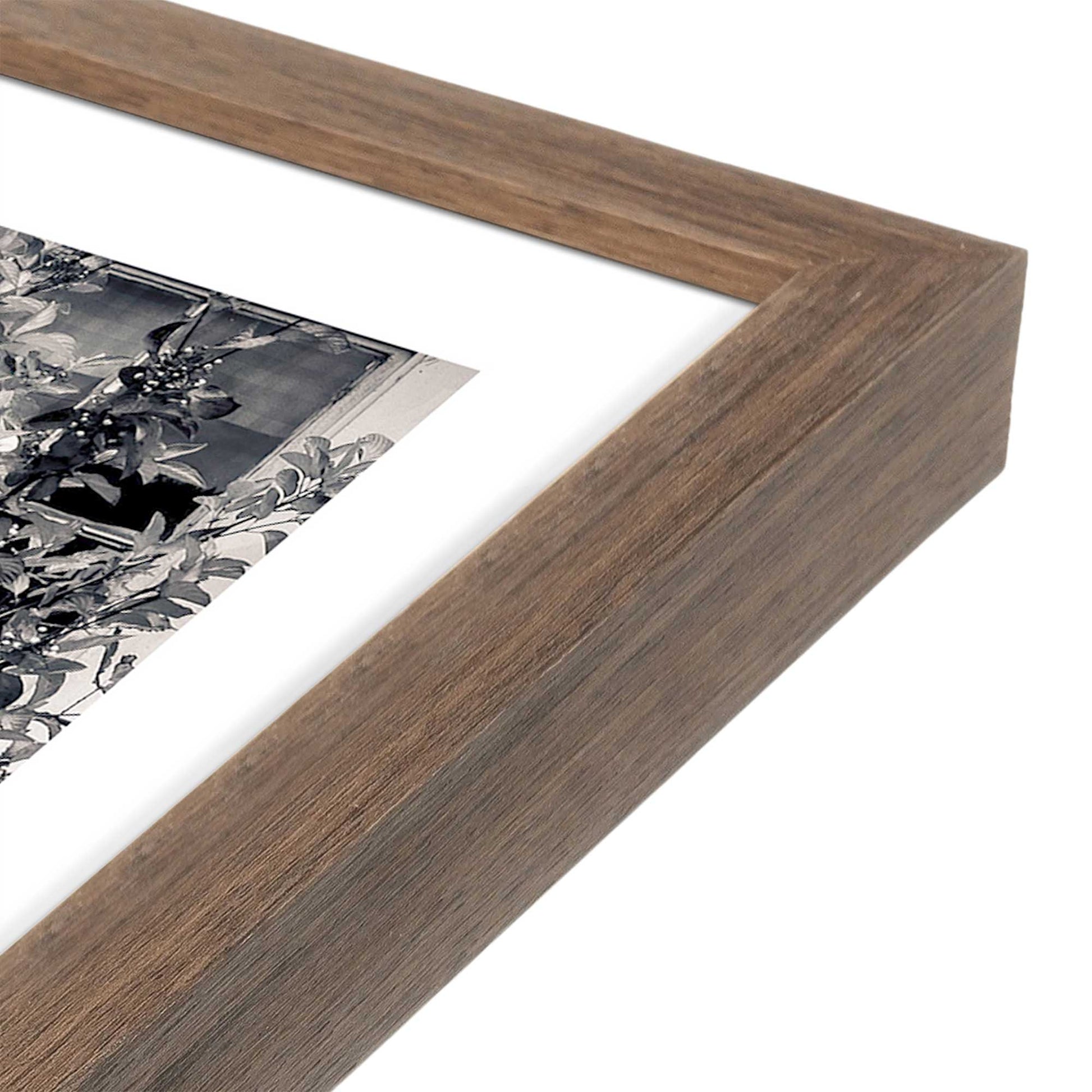 [Color:Walnut], Picture of art in a Walnut frame at an angle