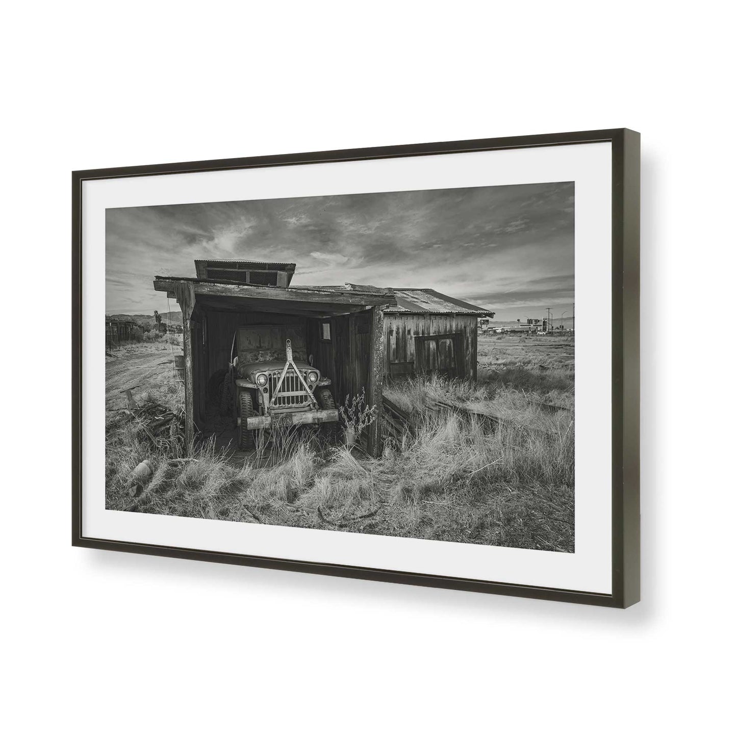 [Color:Satin Black], Picture of art in a Satin Black frame of the corner
