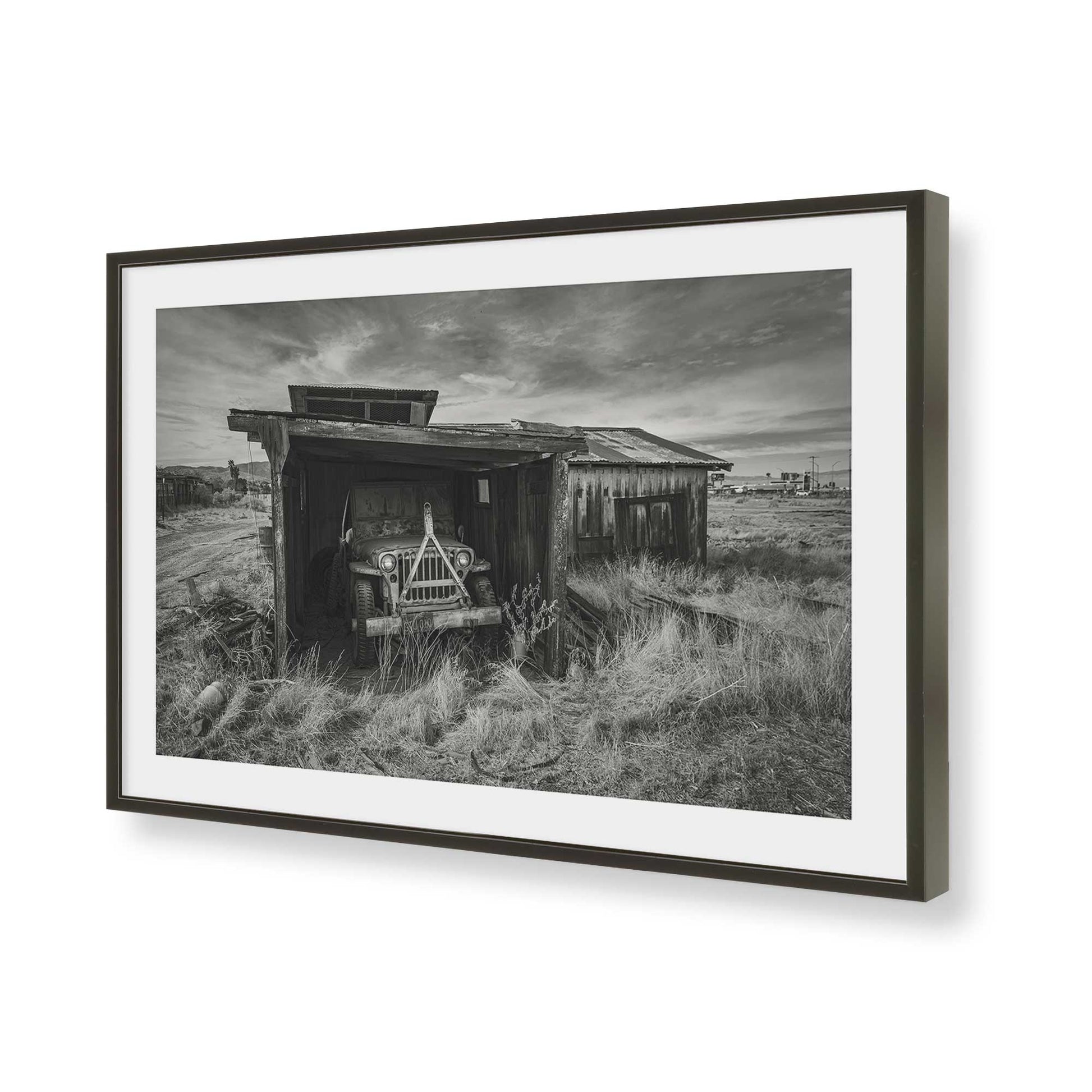 [Color:Satin Black], Picture of art in a Satin Black frame of the corner