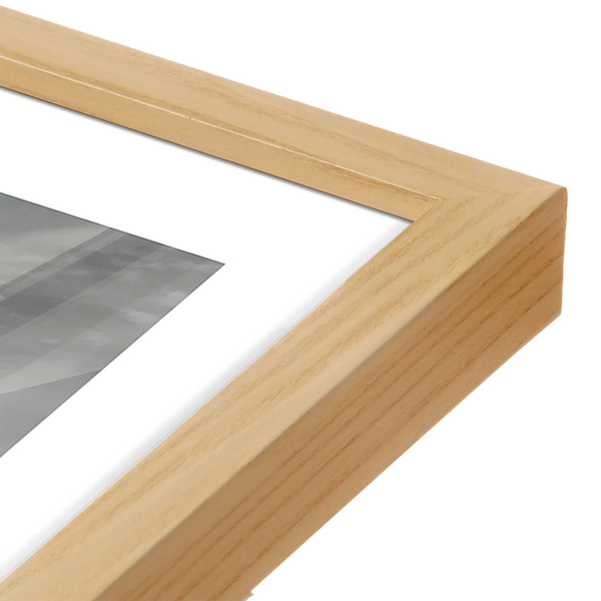 [Color:American Maple], Picture of art in a American Maple frame at an angle
